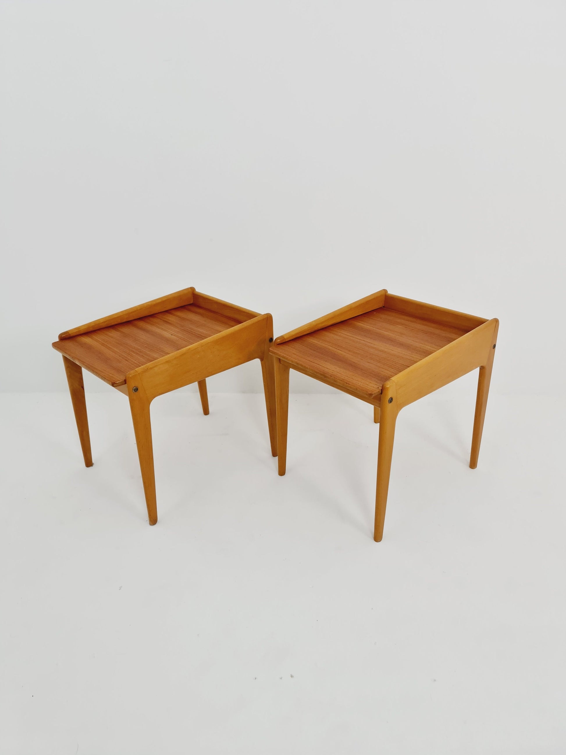 Mid century danish teak & oak side tables/ Bedside tables/ Nightstands by Kurt Østervig, Denmark, 1960s