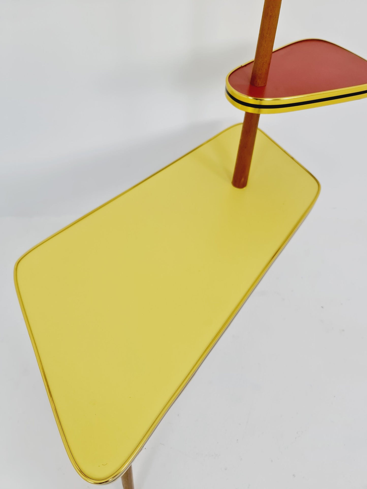 1950s German Plant Stand, Colorful Vintage Mid-Century Minimalist Indoor Plant Stand Side Table Retro flower table