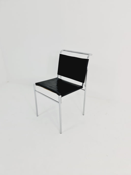 ClassiCon Roquebrune Chair in Black with Chrome Legs by Eileen Gray, 1970s
