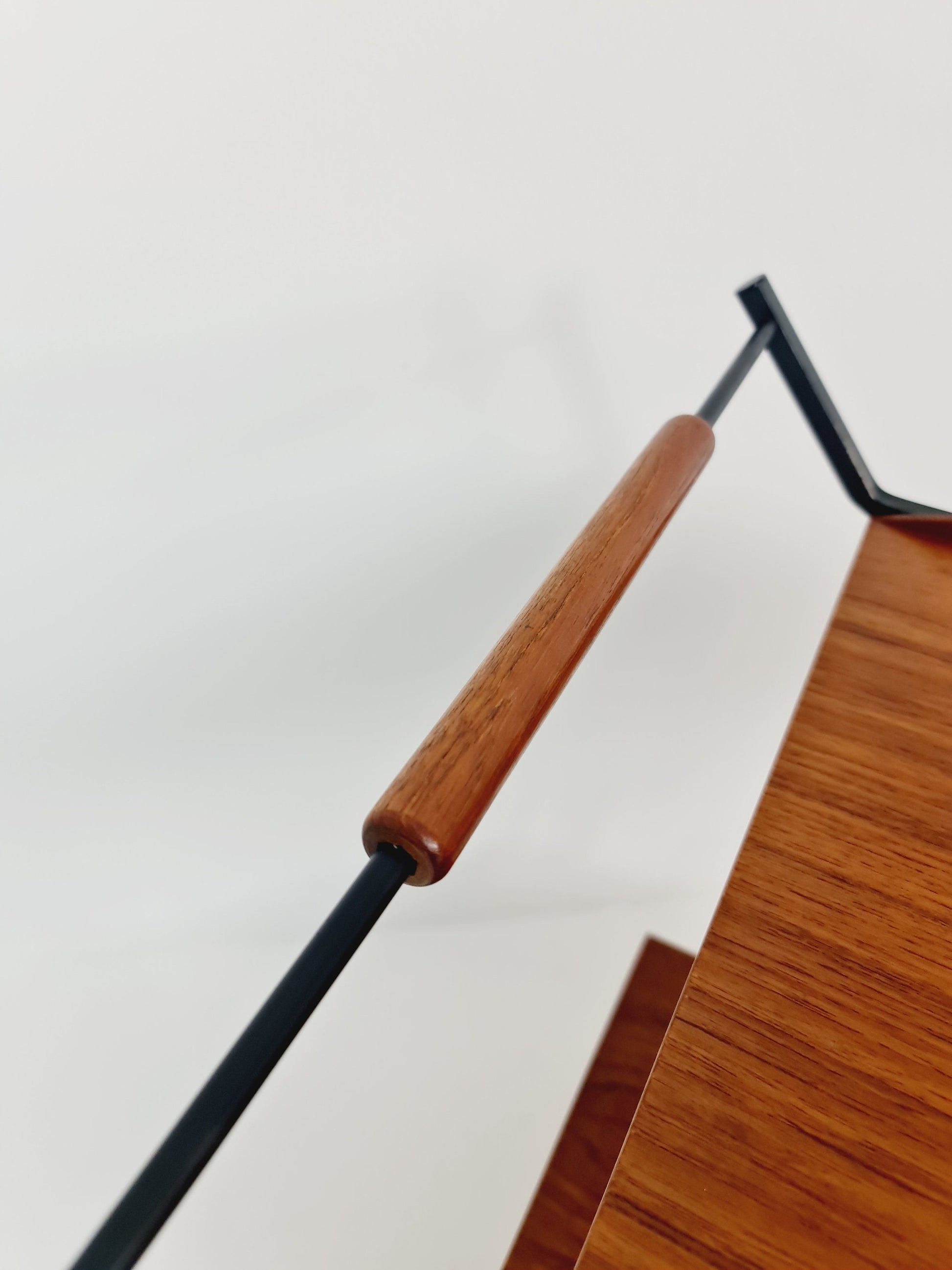 Vintage German mid century trolley bar cart in teak & metal, 1960s
