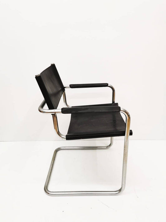 1 of 6 Black Model MG5 Centro Studi desk chair by Mart Stam & Marcel Breuer 1970s