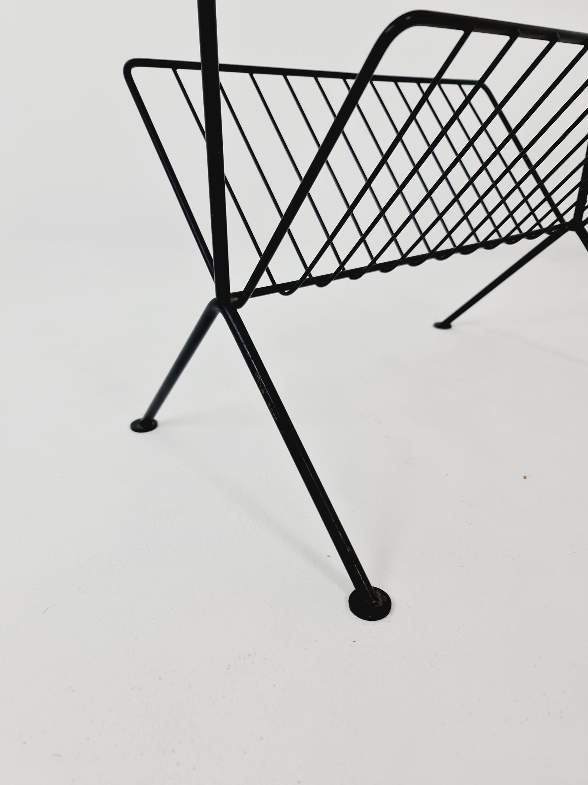 String German vintage side table with newspaper shelf from the 60s