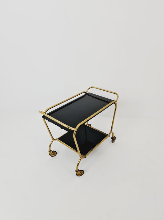 German trolley brass with black glass from the 1970s