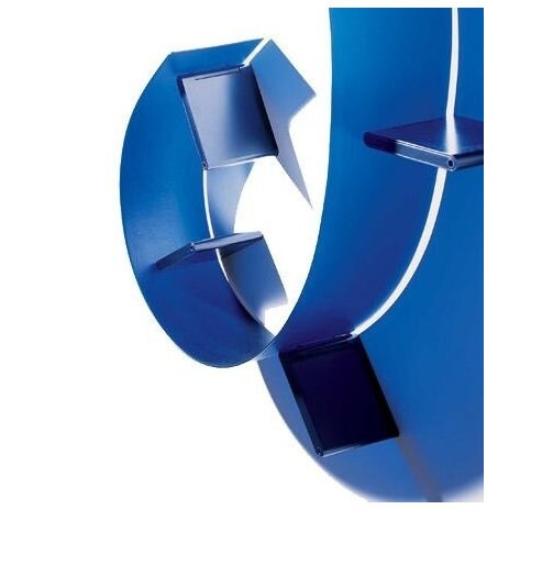 Storage / Wall Units / Bookworm bookshelf by Ron Arad for Kartell, 1990s PVC bookcase available in blue 8003 Model