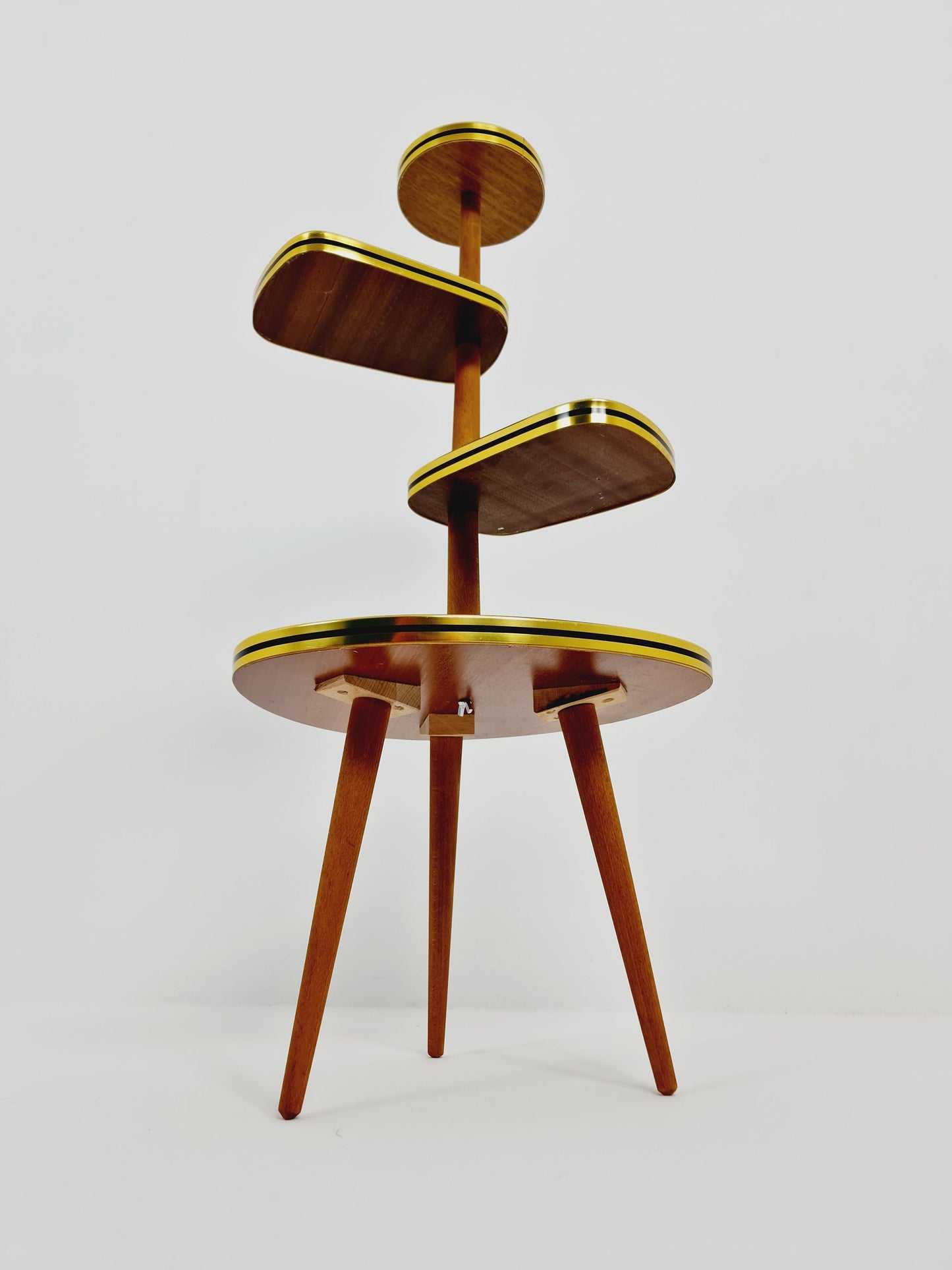 1950s German Plant Stand, Colorful Vintage Mid-Century Minimalist Indoor Plant Stand Side Table Retro flower table