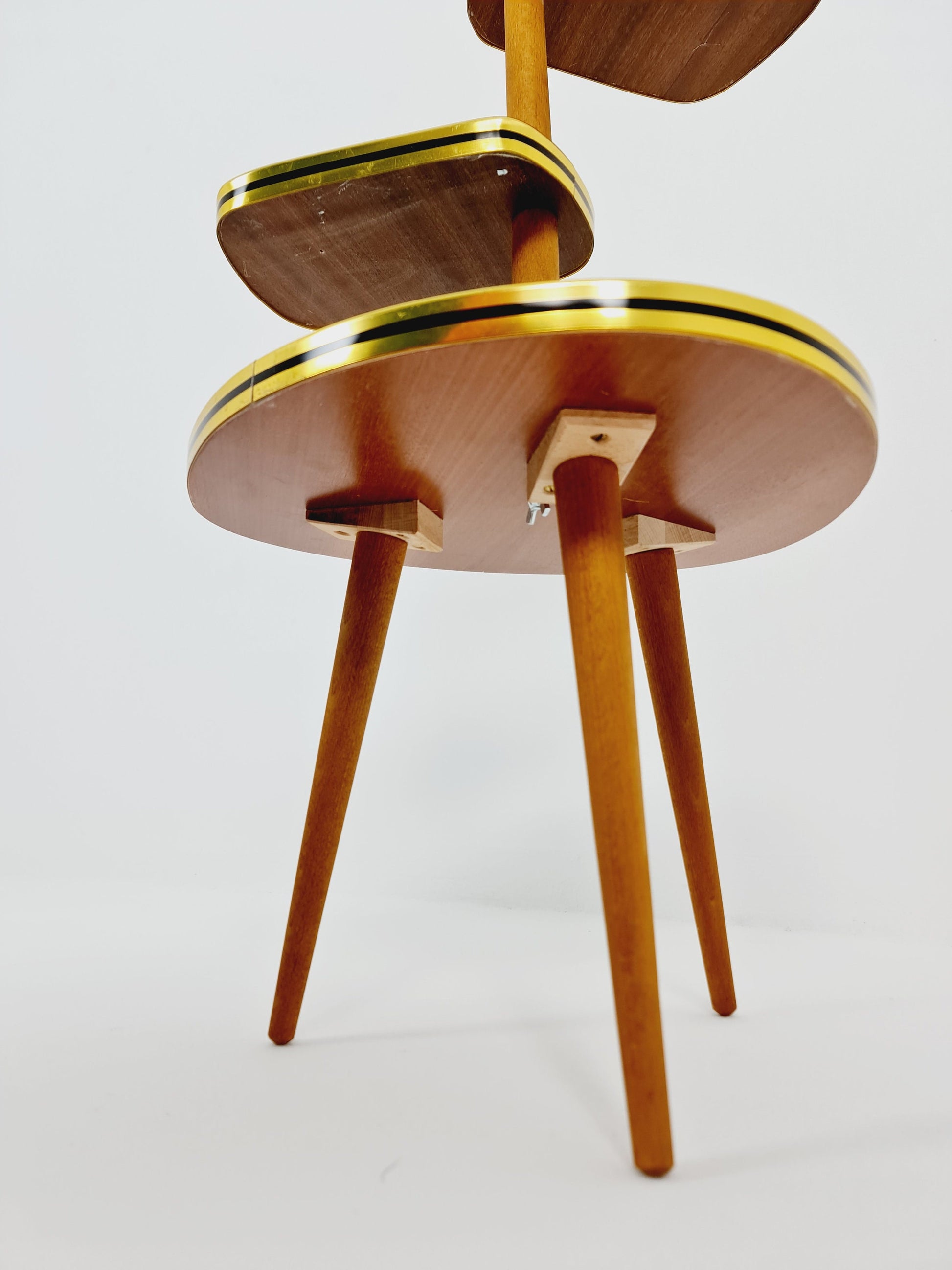 1950s German Plant Stand, Colorful Vintage Mid-Century Minimalist Indoor Plant Stand Side Table Retro flower table