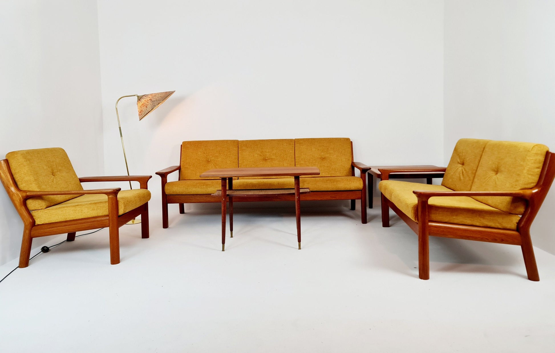 Mid-century Rare Danish teak lounge sofa/ Easy sofa by Grete Jalk, 60s