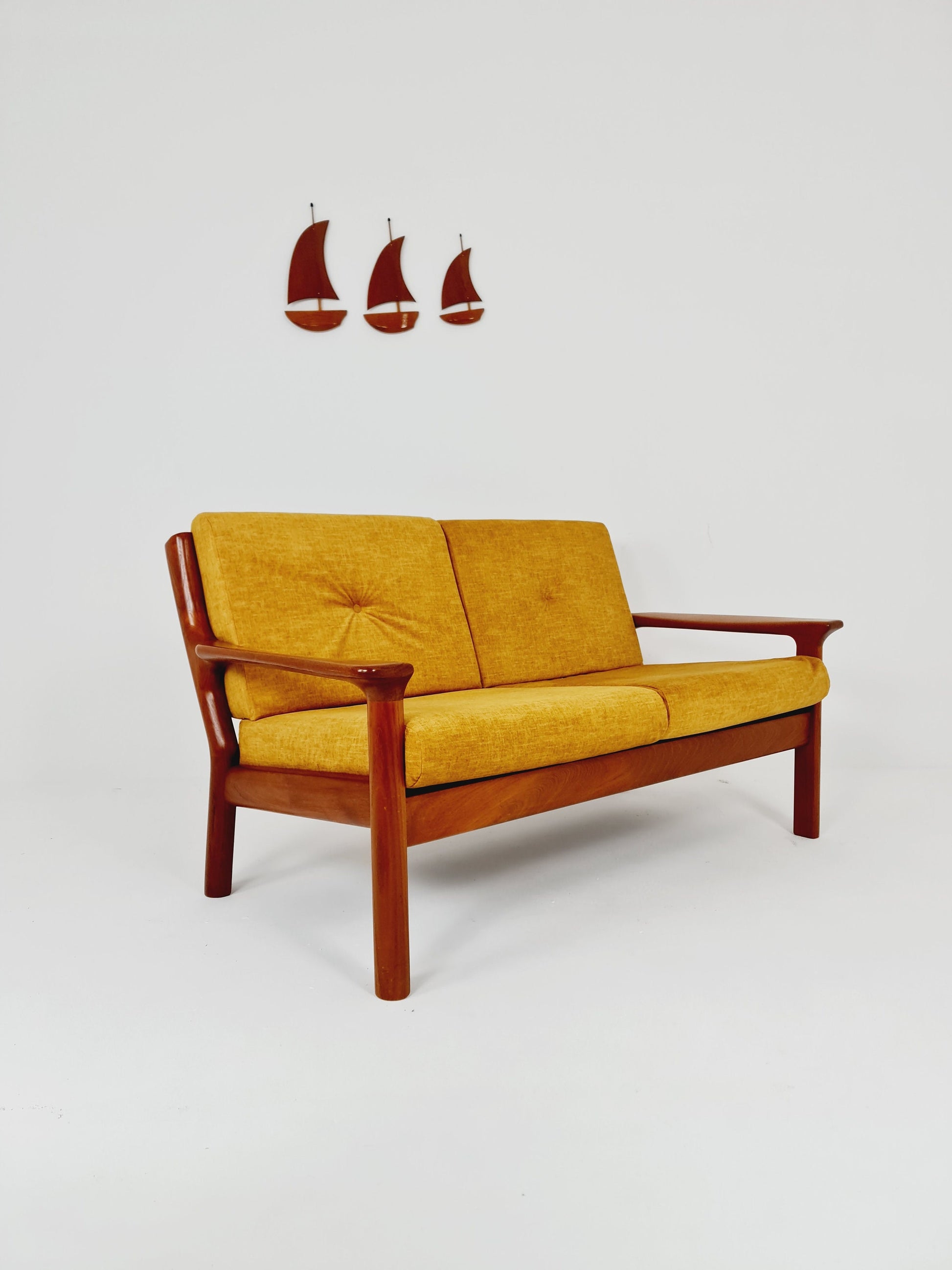 Mid-century Rare Danish teak lounge sofa/ Easy sofa by Grete Jalk, 60s
