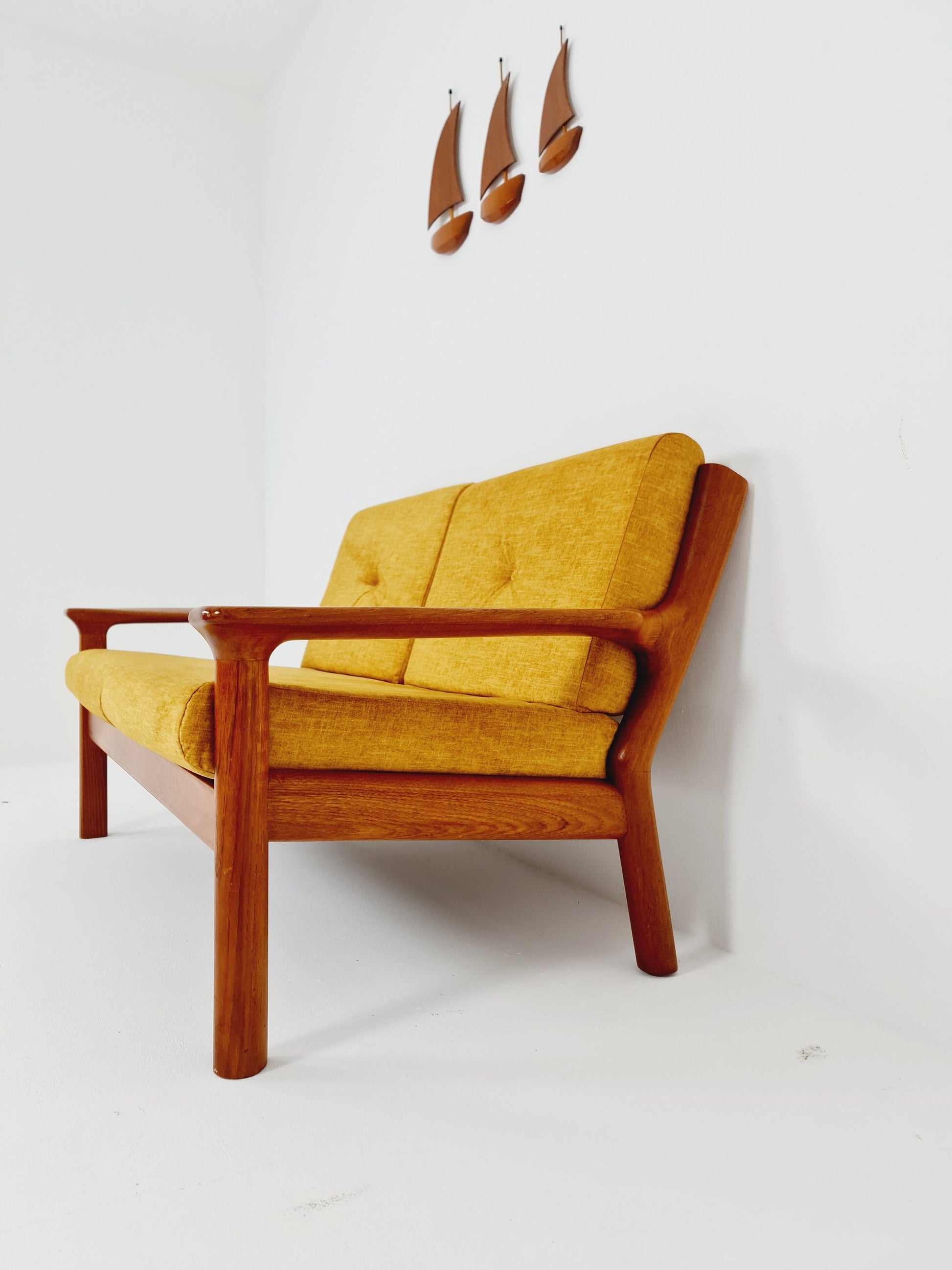 Mid-century Rare Danish teak lounge sofa/ Easy sofa by Grete Jalk, 60s