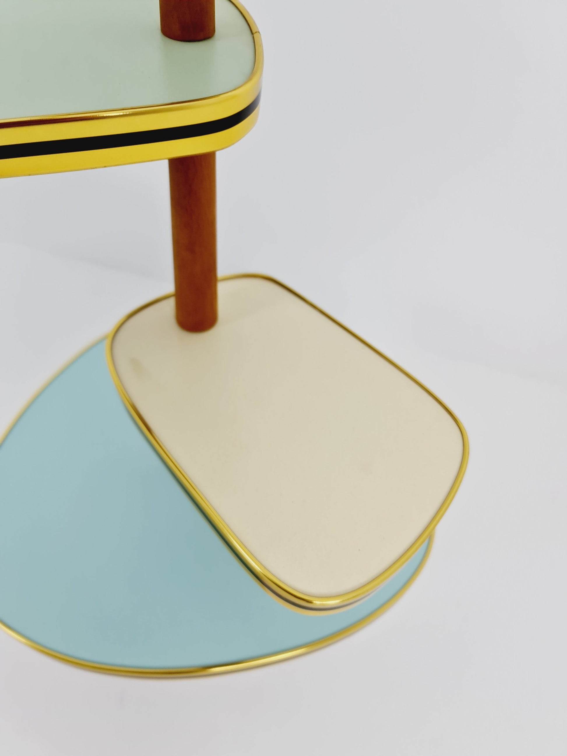 1950s German Plant Stand, Colorful Vintage Mid-Century Minimalist Indoor Plant Stand Side Table Retro flower table