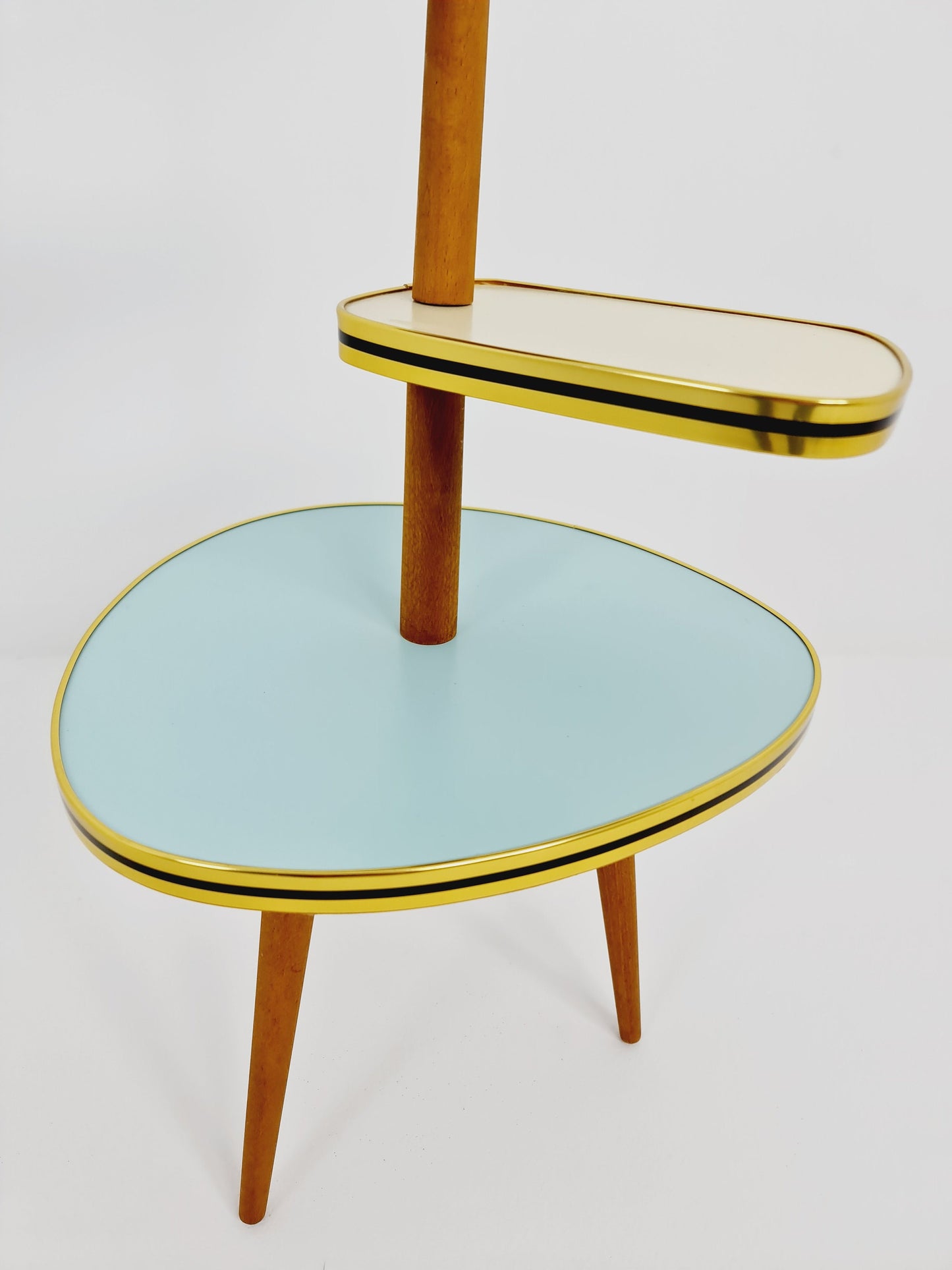1950s German Plant Stand, Colorful Vintage Mid-Century Minimalist Indoor Plant Stand Side Table Retro flower table
