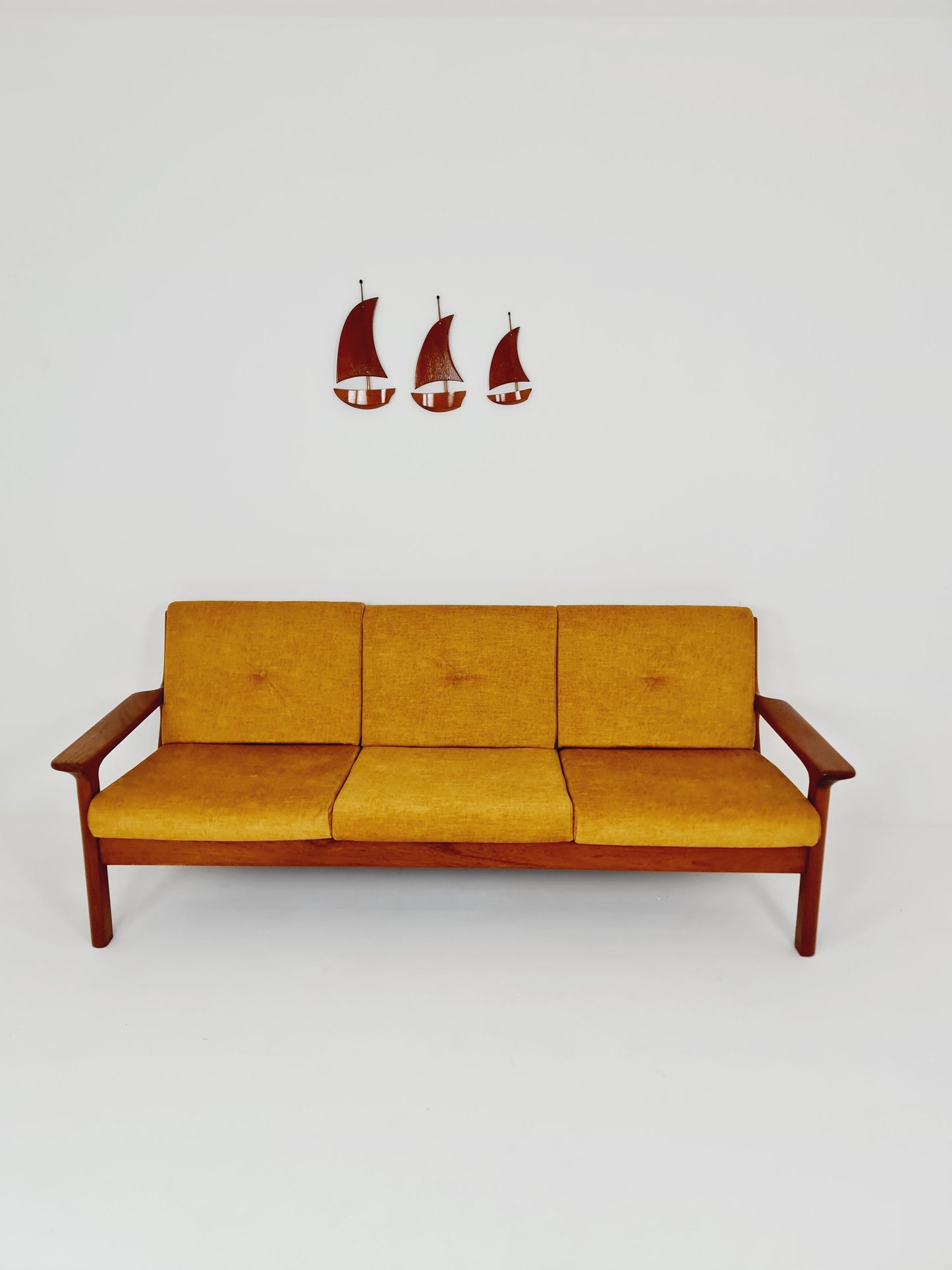Mid Century teak 3-Seater Sofa by Juul Kristensen for Glostrup, 1960s