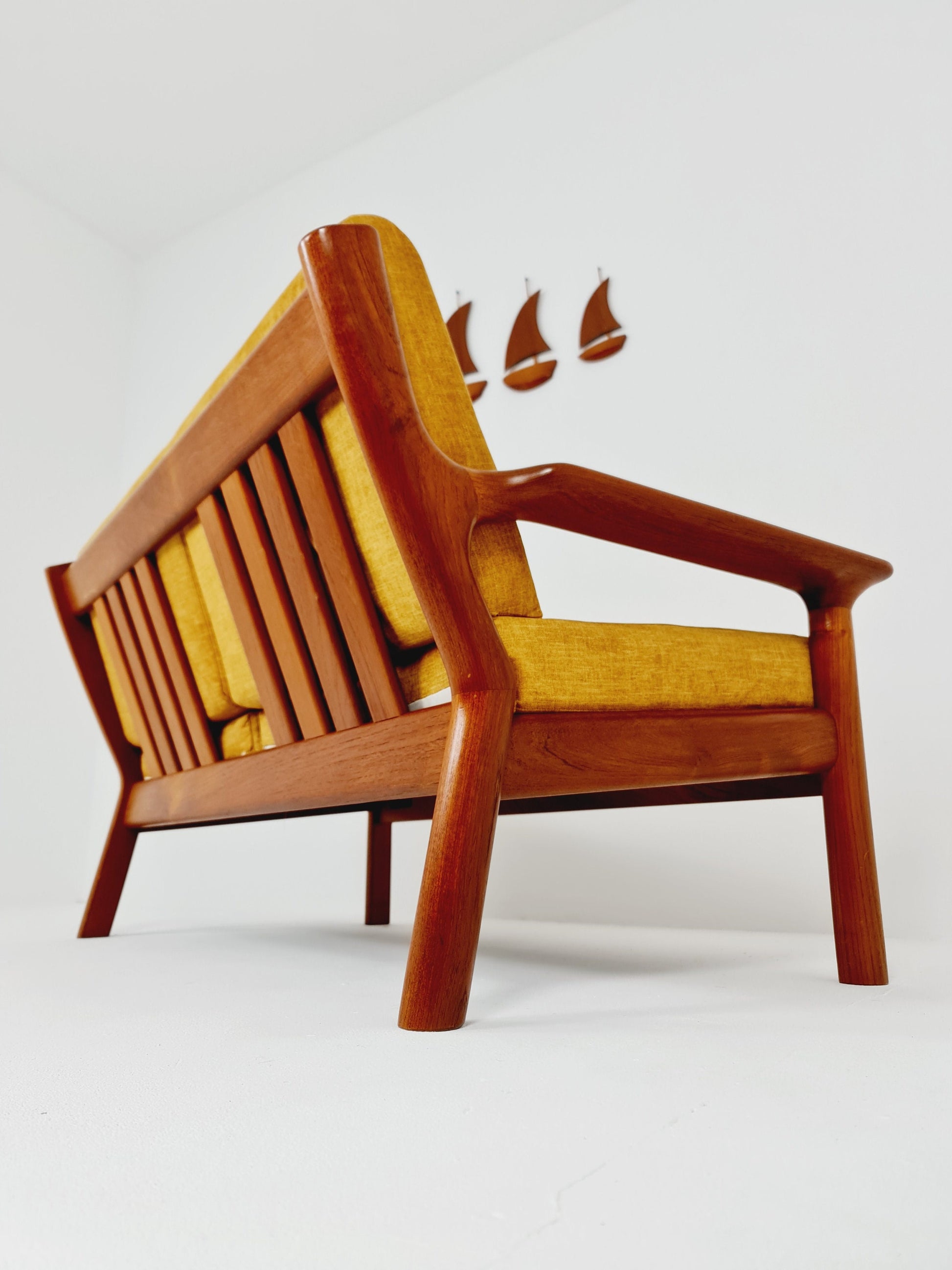 Mid-century Rare Danish teak lounge sofa/ Easy sofa by Grete Jalk, 60s