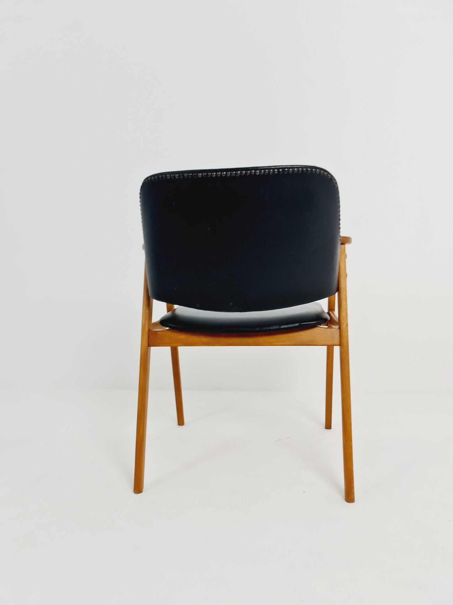 Mid century Danish Teak and Leather arm chair by Erik Kirkegaard for Glostrup, 1960s
