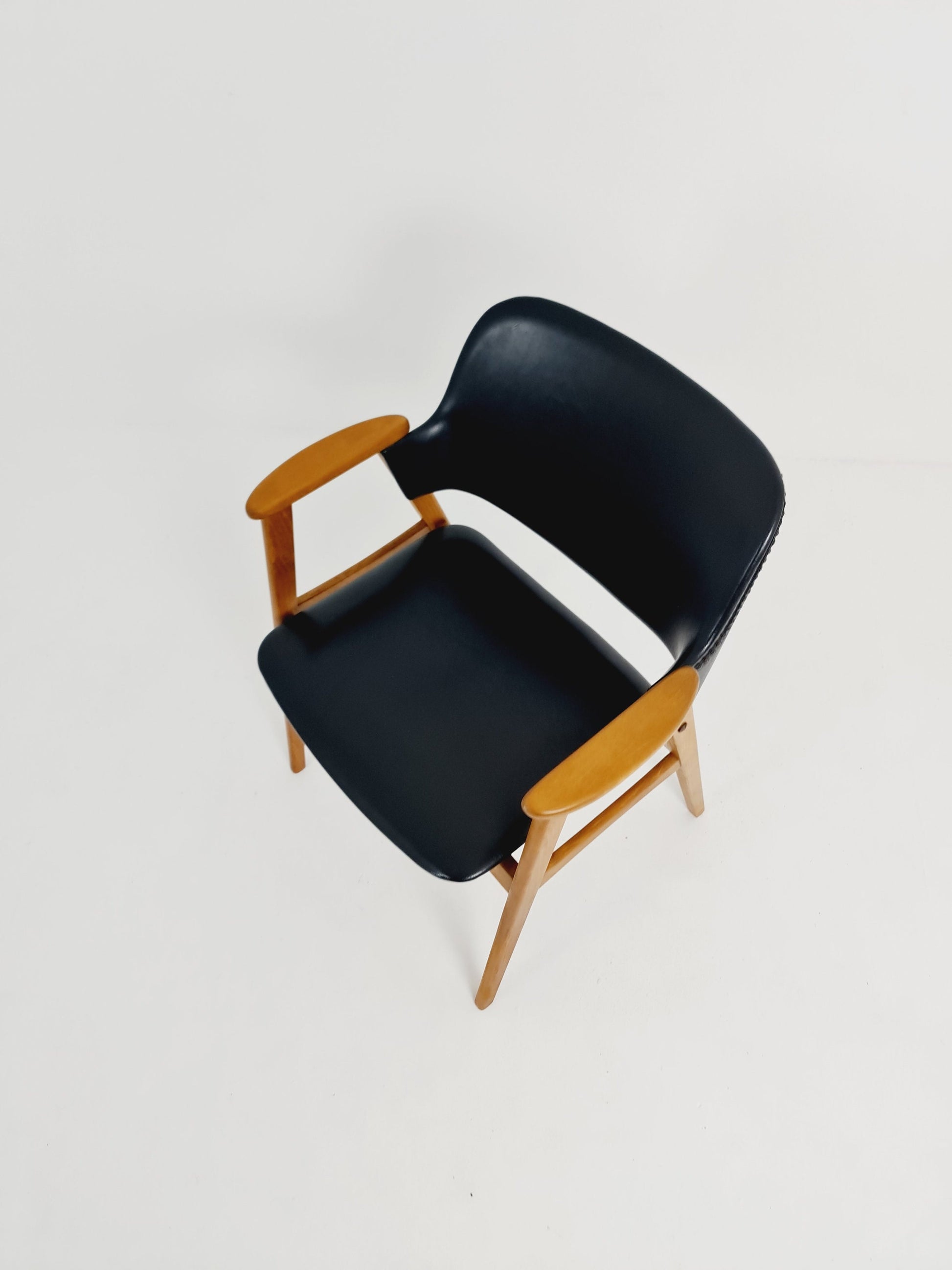 Mid century Danish Teak and Leather arm chair by Erik Kirkegaard for Glostrup, 1960s