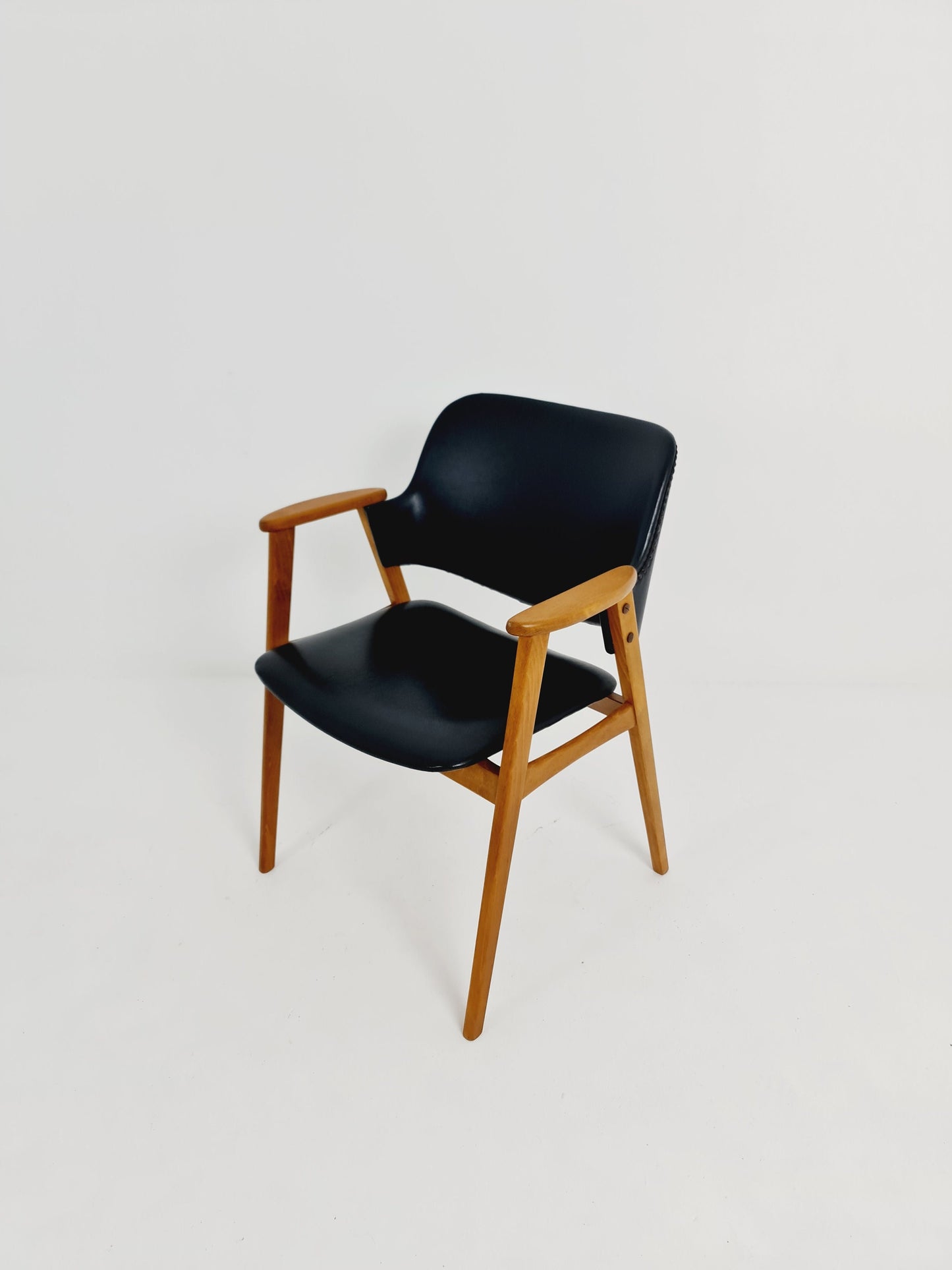 Mid century Danish Teak and Leather arm chair by Erik Kirkegaard for Glostrup, 1960s