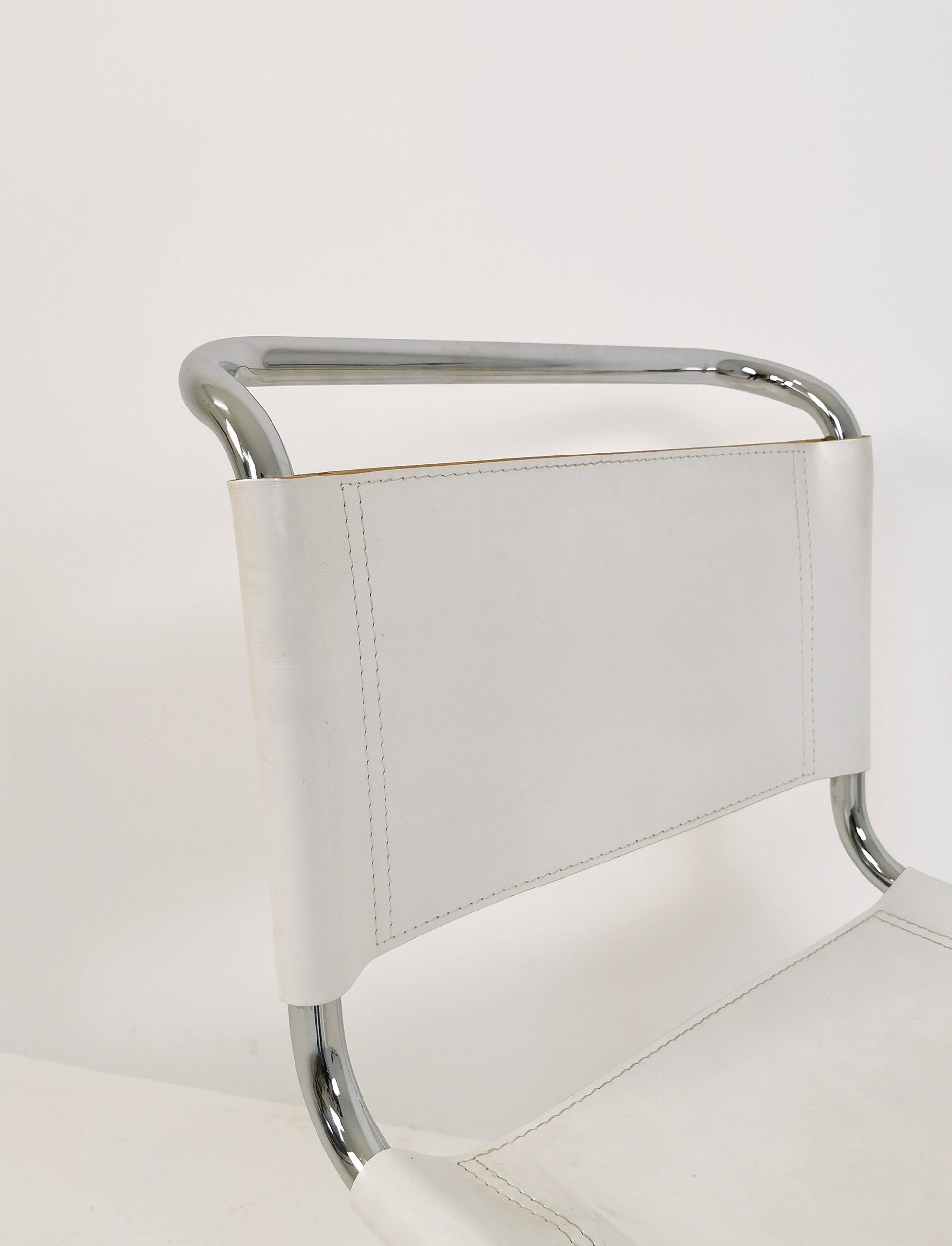 1 of 4 Mid-Century Vintage S33 white chair from Mart Stam by Fasem Italy 1980er