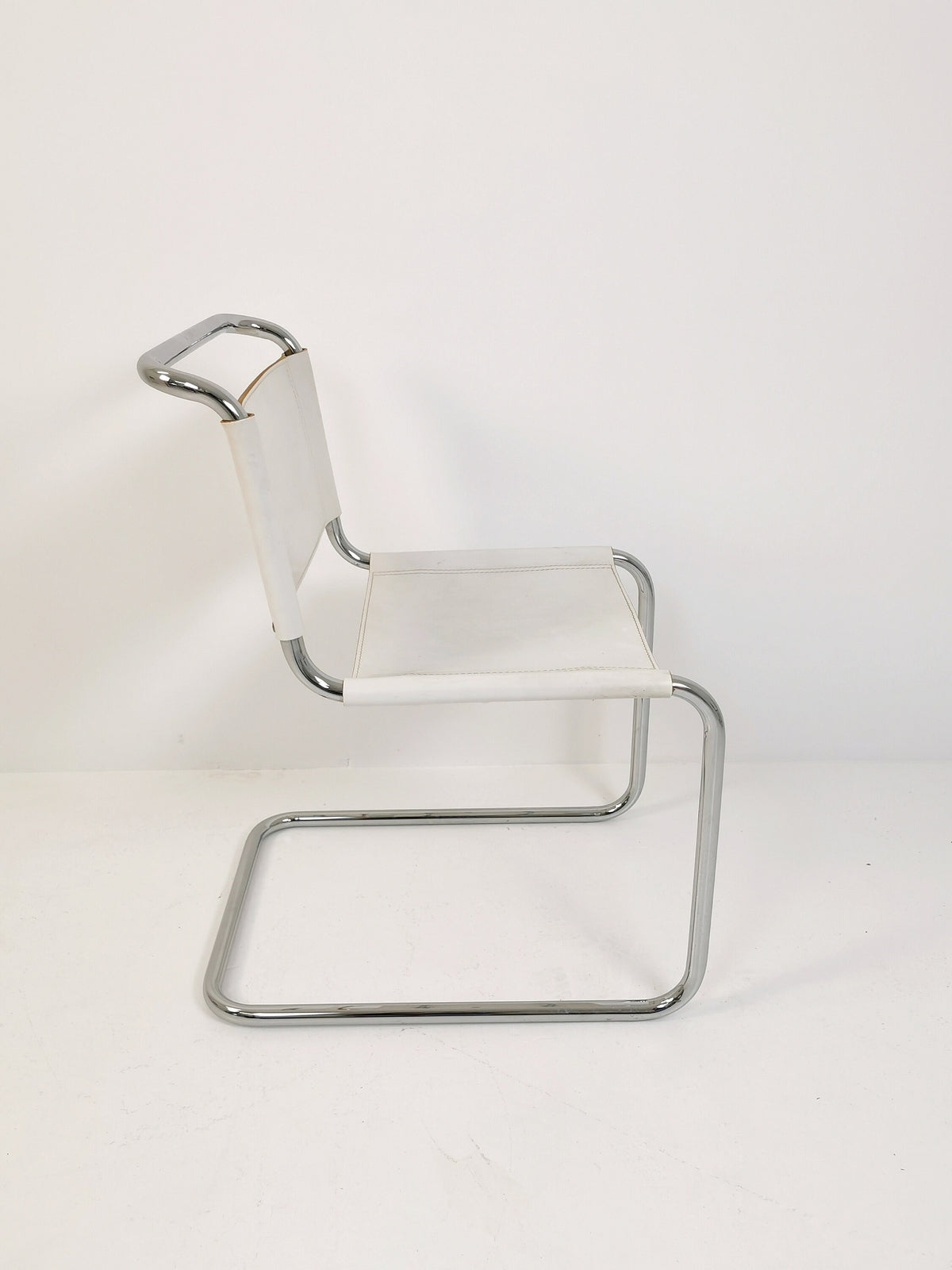 1 of 4 Mid-Century Vintage S33 white chair from Mart Stam by Fasem Italy 1980er