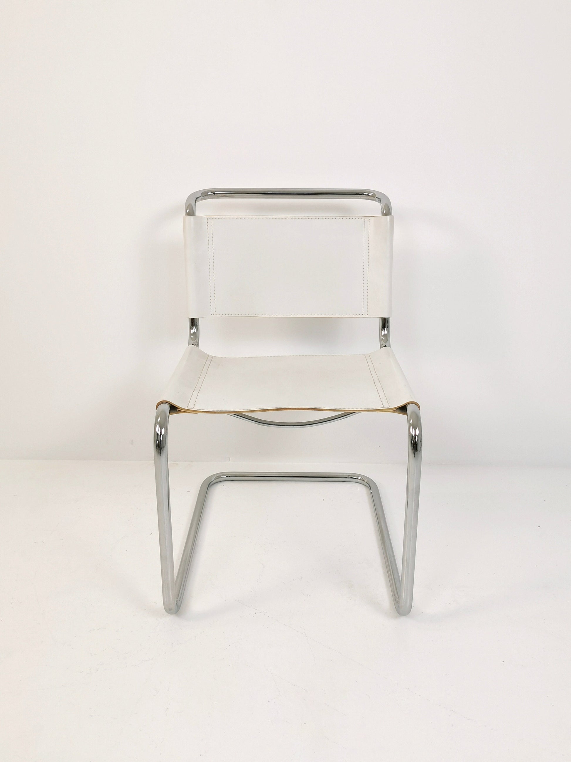 1 of 4 Mid-Century Vintage S33 white chair from Mart Stam by Fasem Italy 1980er