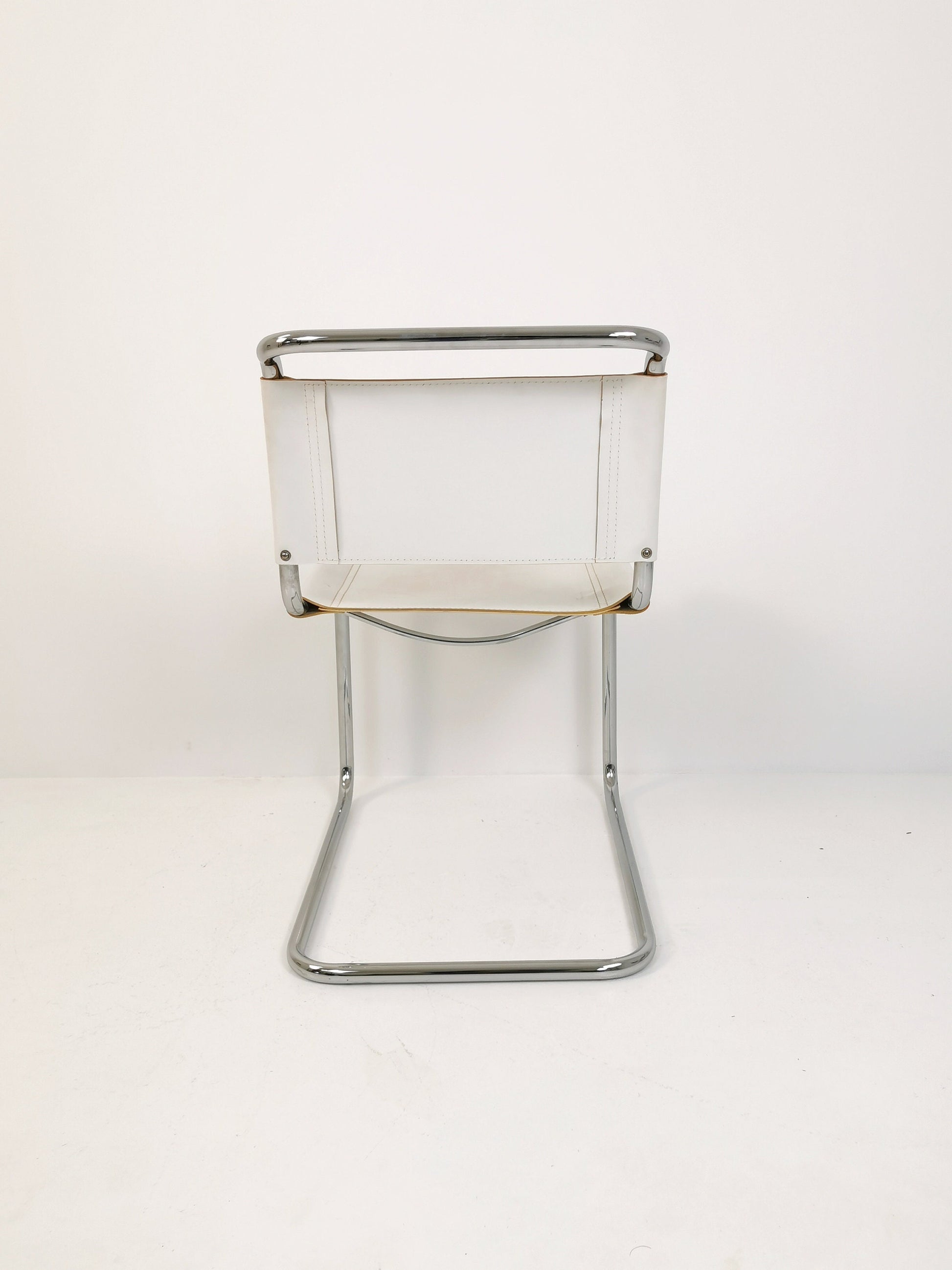 1 of 4 Mid-Century Vintage S33 white chair from Mart Stam by Fasem Italy 1980er