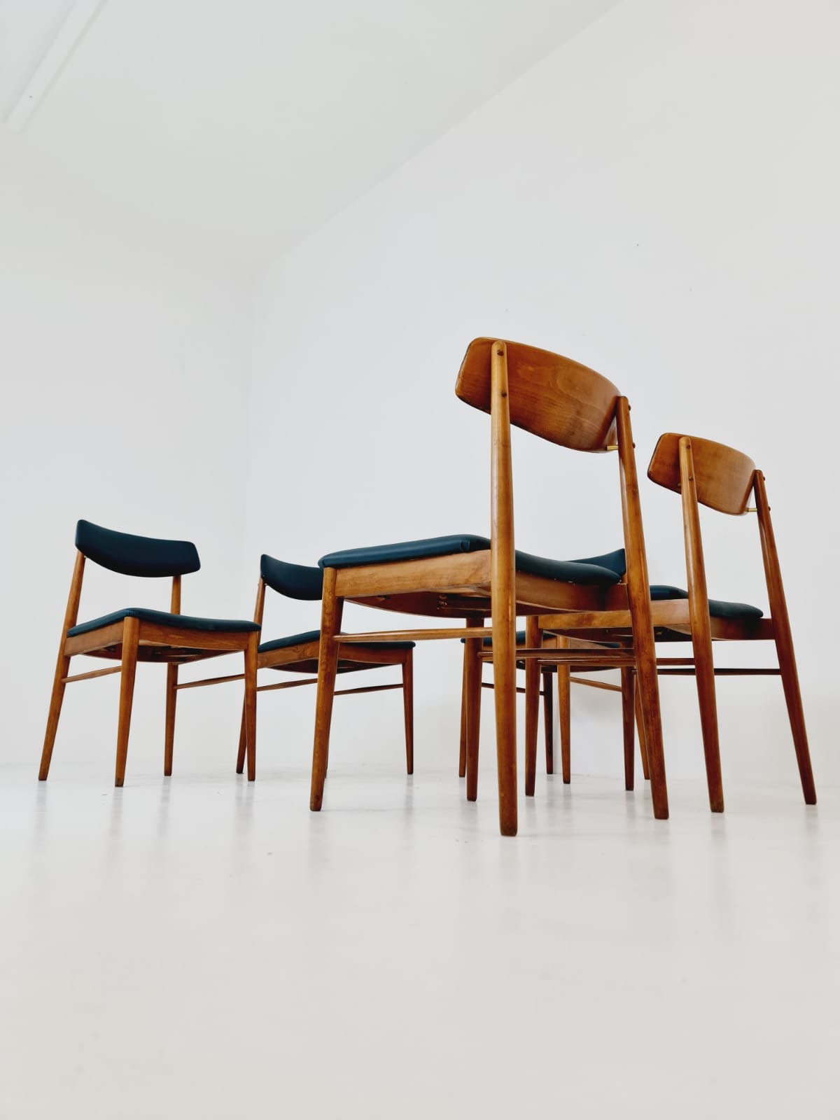 Rare Midcentury Vintage Austrian dining chairs by Josef Frank for Wiesner Hager, 1960s, set of 5