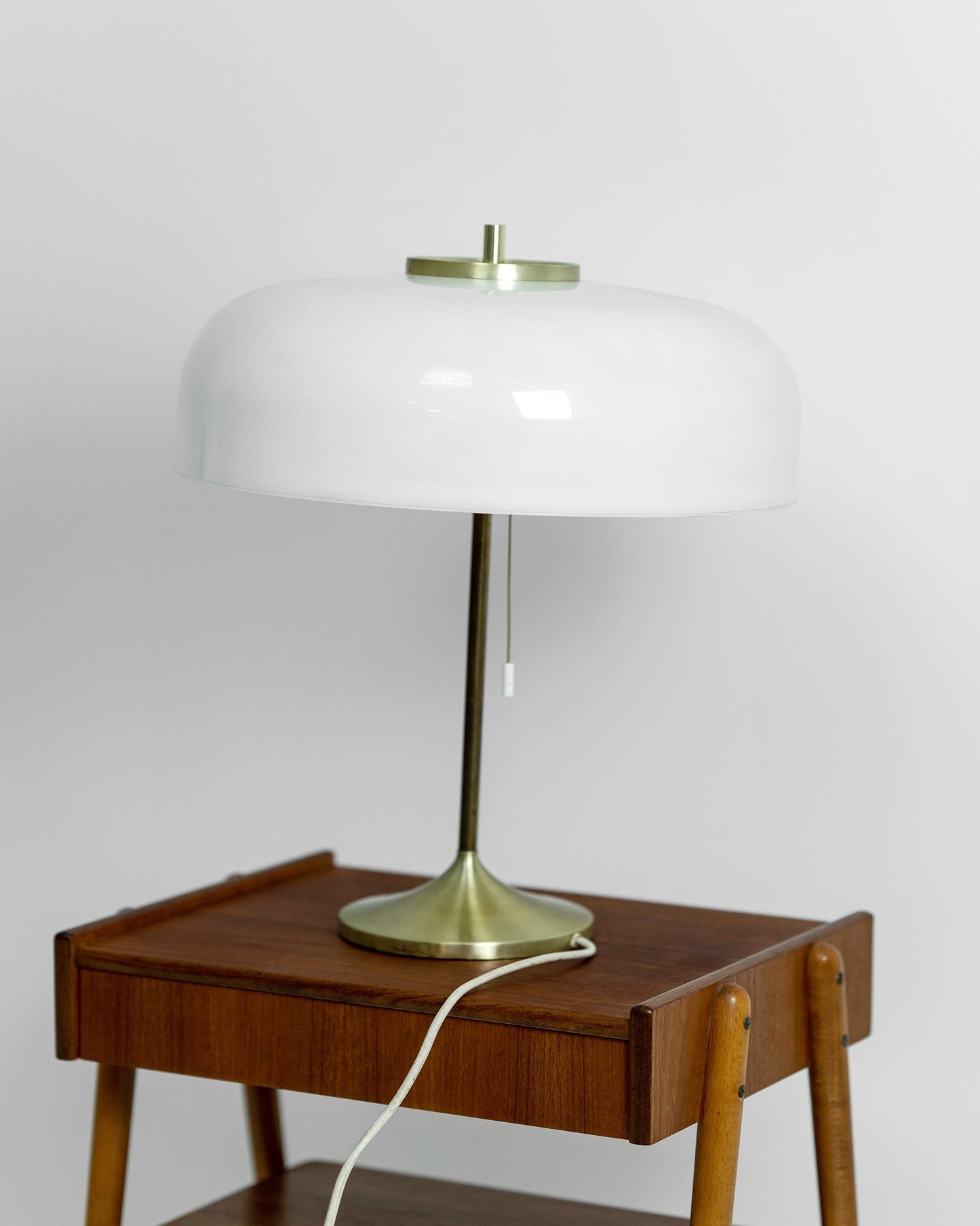 Rare Mid century German mushroom brass & plastic table lamp by Cosack Leuchten, Germany 1970s