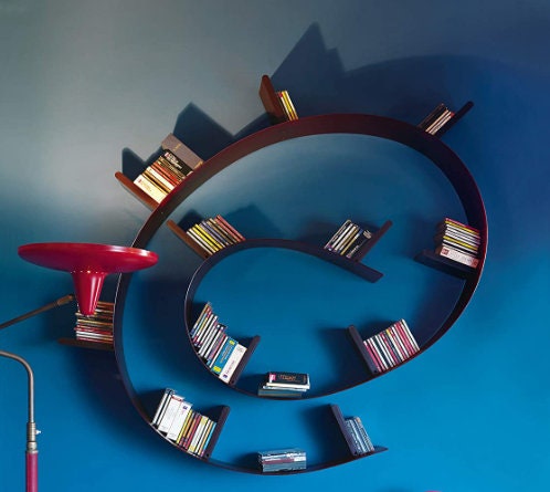 Storage / Wall Units / Bookworm bookshelf by Ron Arad for Kartell, 1990s PVC bookcase available in wine red