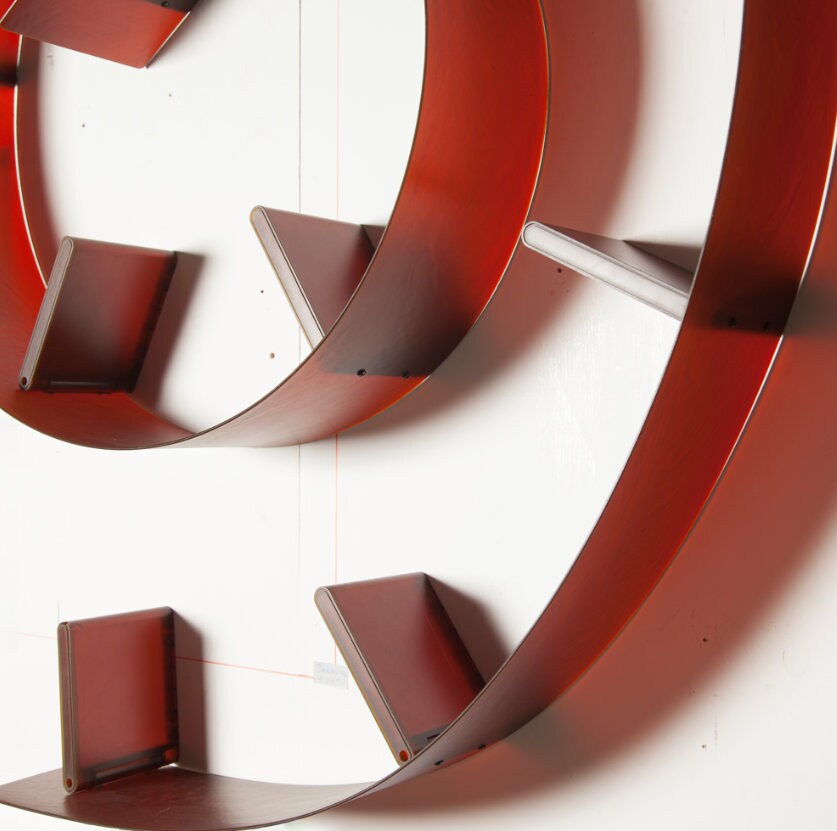 Storage / Wall Units / Bookworm bookshelf by Ron Arad for Kartell, 1990s PVC bookcase available in wine red