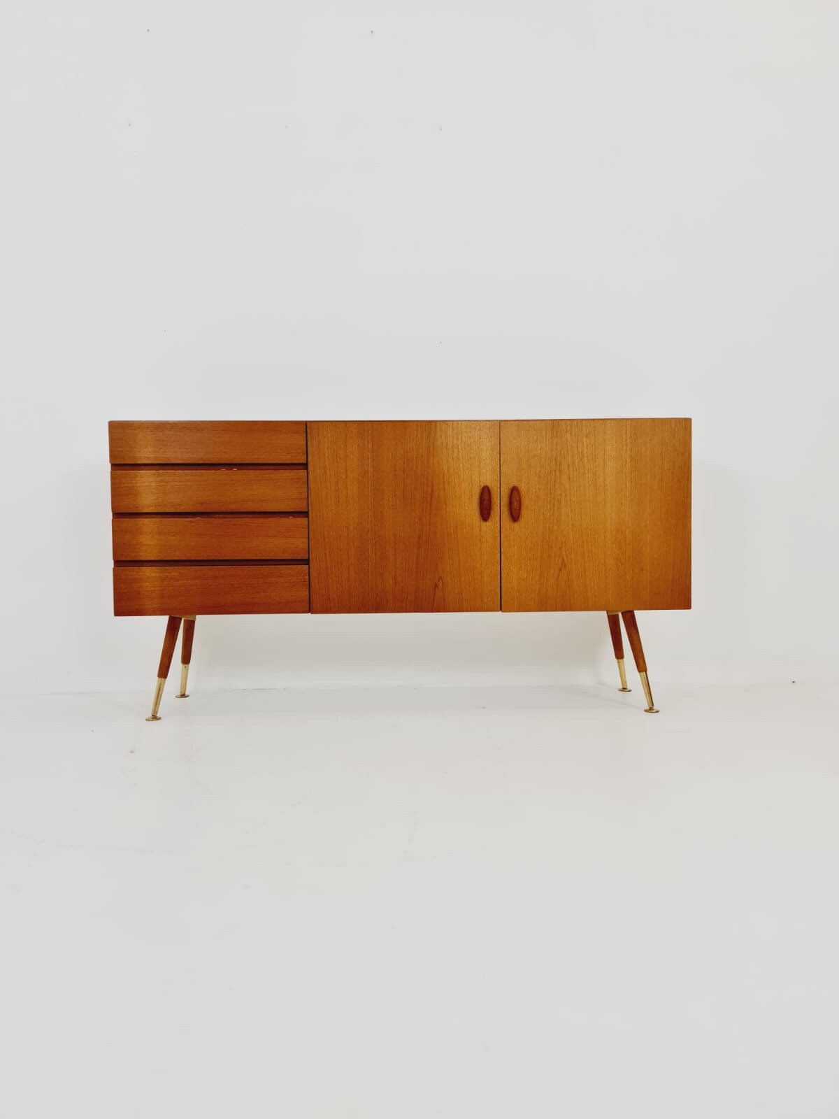 Mid-Century Swedish teak & brass sideboard by Hans Persson, Jönköping Möbel AB, 1960s