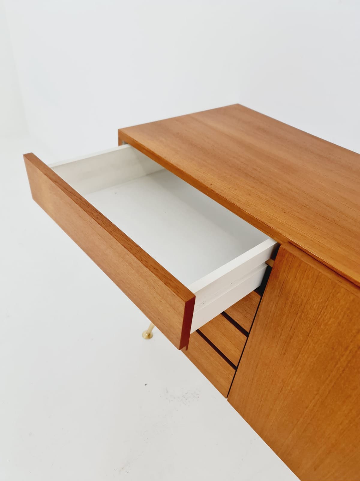 Mid-Century Swedish teak & brass sideboard by Hans Persson, Jönköping Möbel AB, 1960s