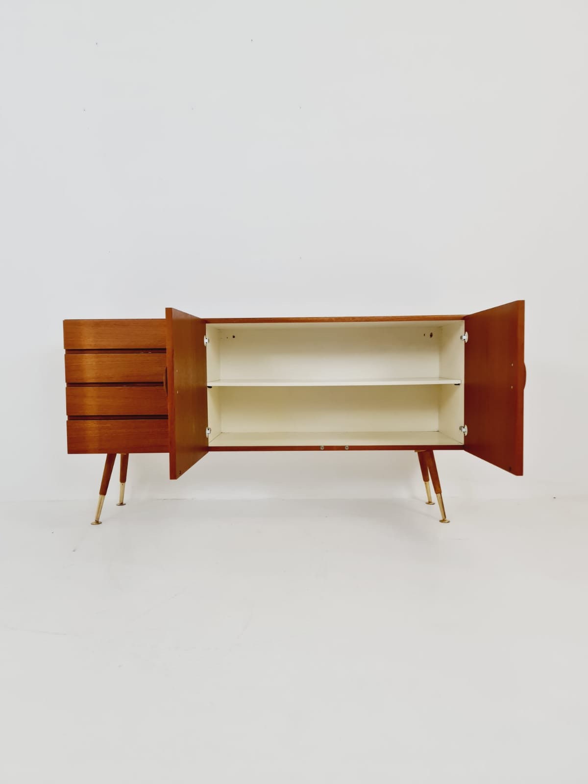 Mid-Century Swedish teak & brass sideboard by Hans Persson, Jönköping Möbel AB, 1960s