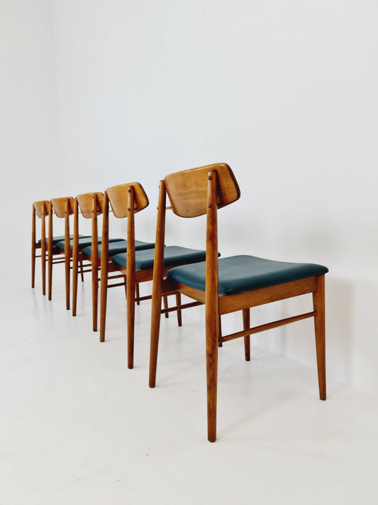 Rare Midcentury Vintage Austrian dining chairs by Josef Frank for Wiesner Hager, 1960s, set of 5