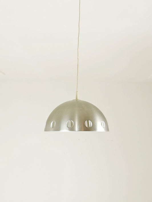 Ufo vintage space age design silver pendant light by Schulz Germany 1970s