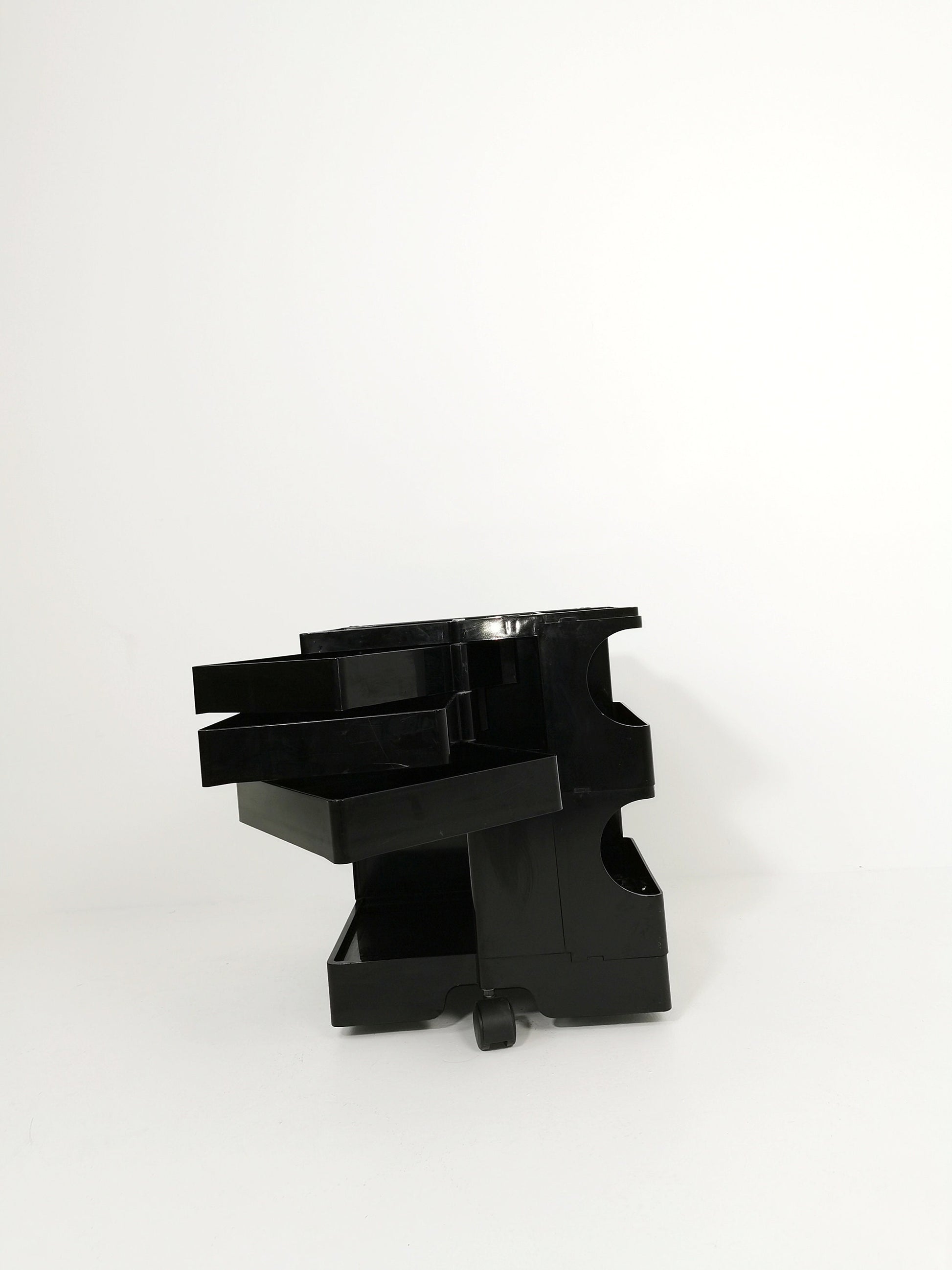Space Age Black Boby storage trolley by Joe Colombo for Bieffeplast Italy 1970s