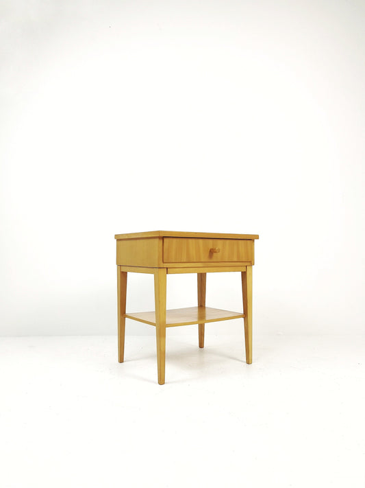 Midcentury German oak Vintage Side table/ Bedside table, 1960s