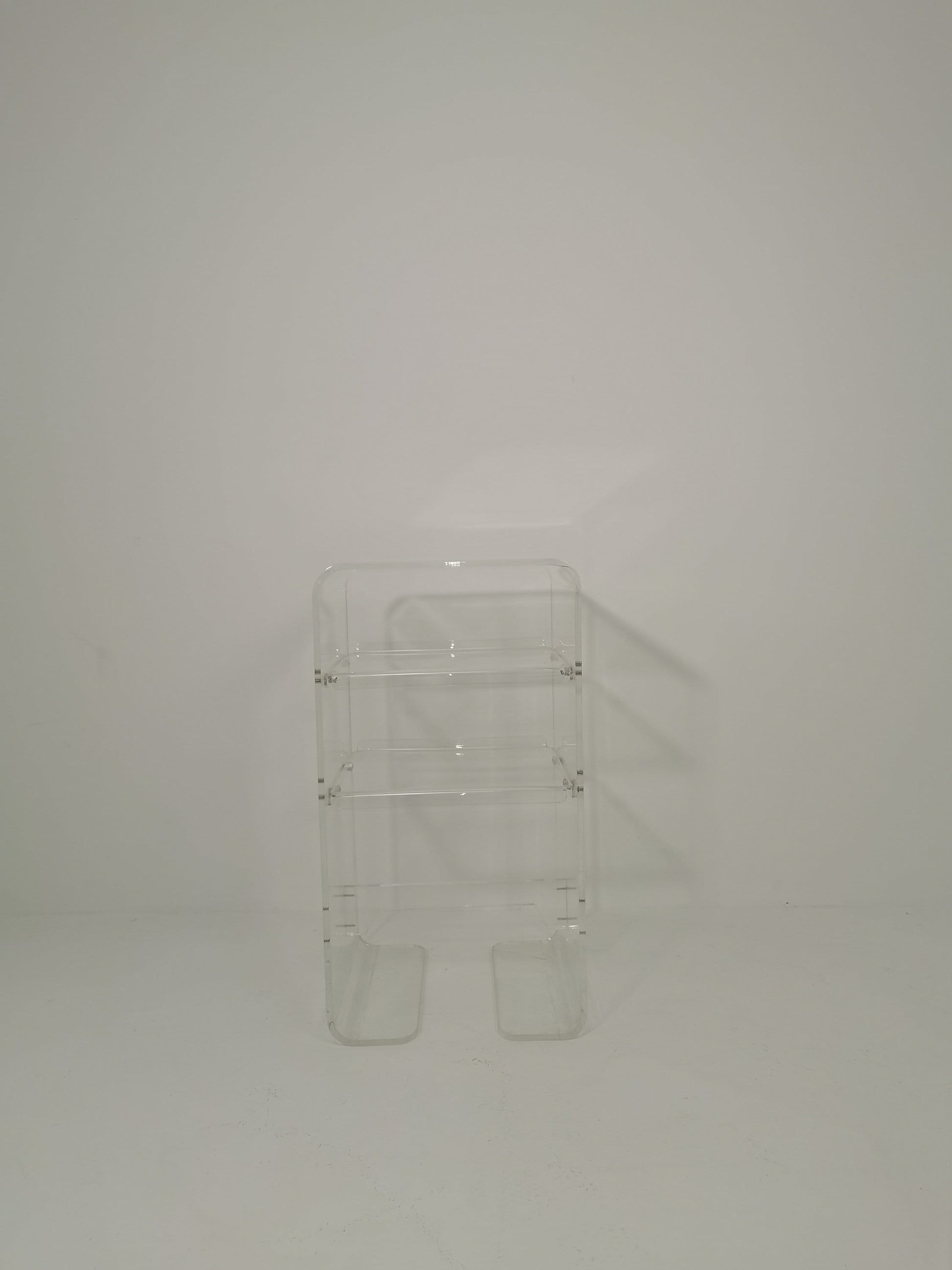 Mid Century Space Age Design Italian Acrylic Glass Side Table 1980s