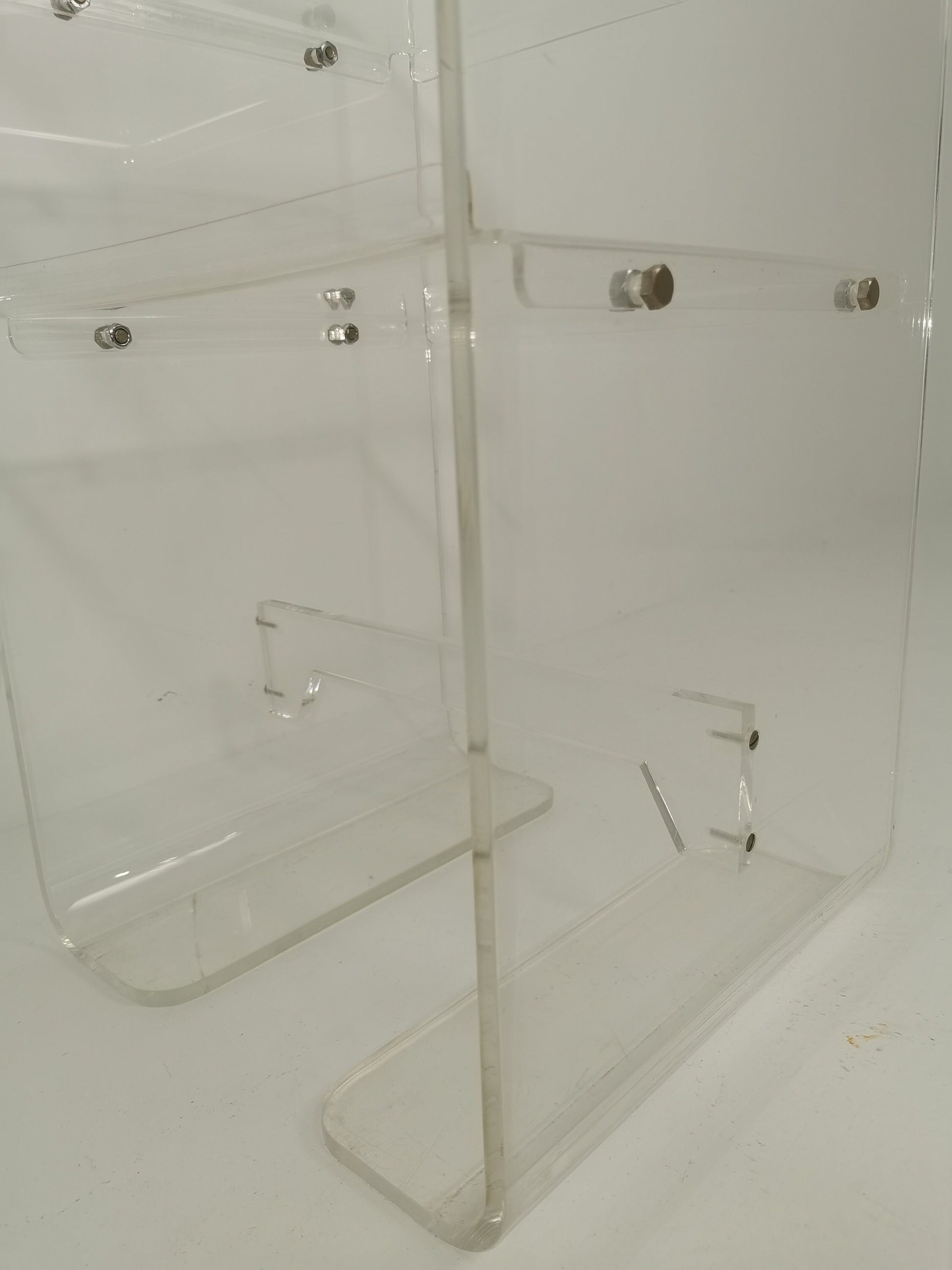 Mid Century Space Age Design Italian Acrylic Glass Side Table 1980s