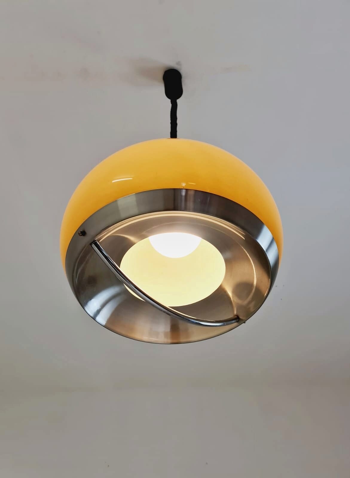 Mid-century Meblo pendant lamp designed by Harvey Guzzini Dijkstra, 1970s