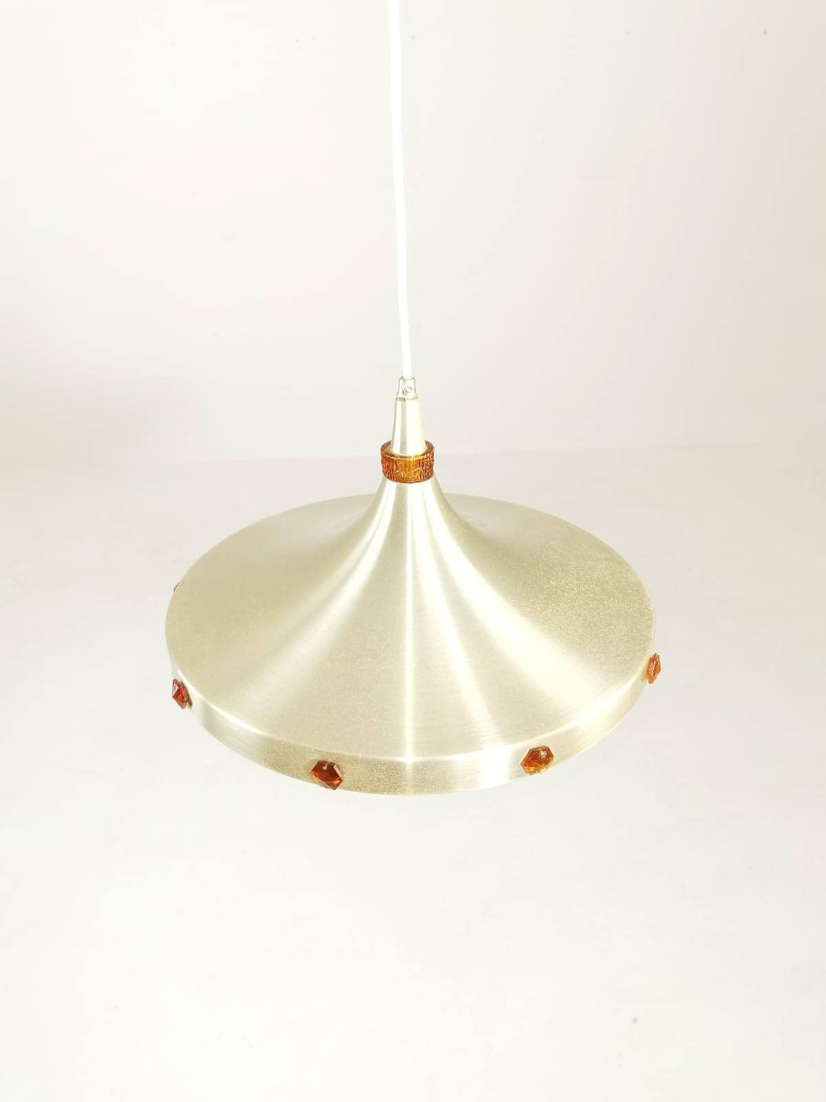 Space age brass Space-Age pendant lamp Denmark 1907s by vitrica