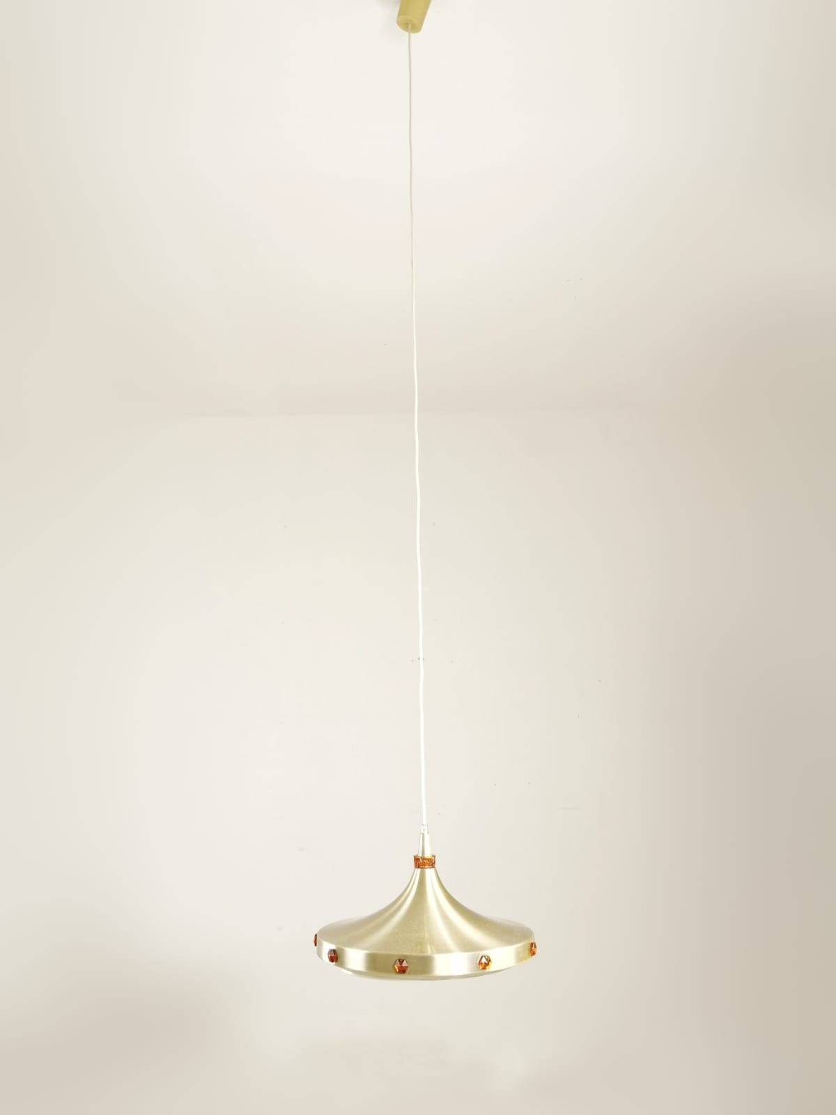 Space age brass Space-Age pendant lamp Denmark 1907s by vitrica