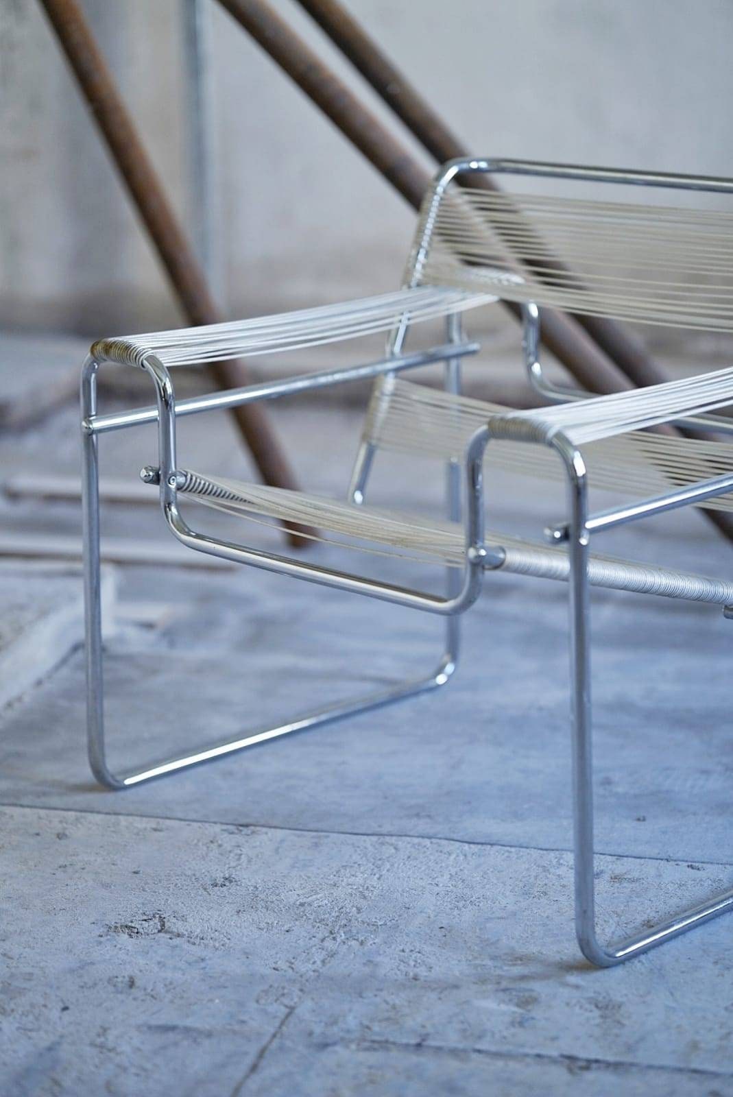 Marcel Breuer Wassily Style Spaghetti B3 Chairs 1980s Italy