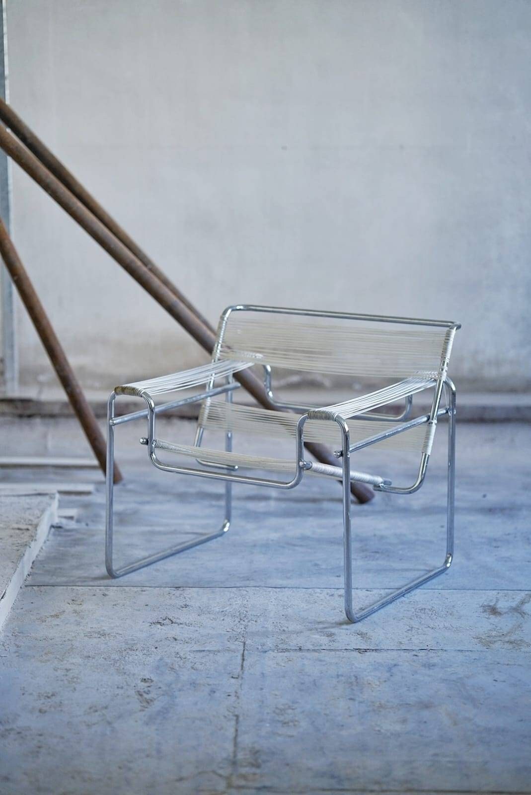 Marcel Breuer Wassily Style Spaghetti B3 Chairs 1980s Italy