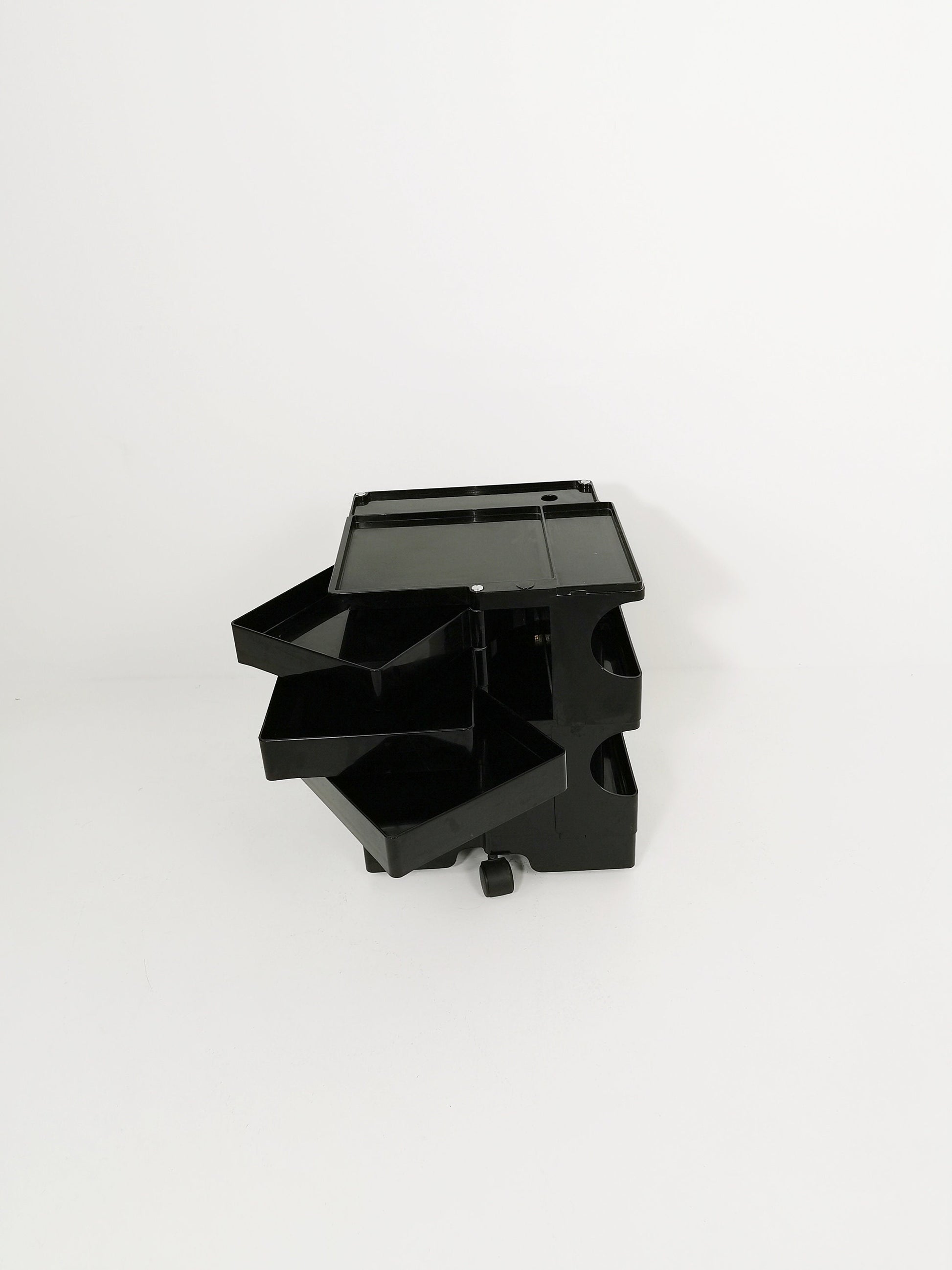 Space Age Black Boby storage trolley by Joe Colombo for Bieffeplast Italy 1970s