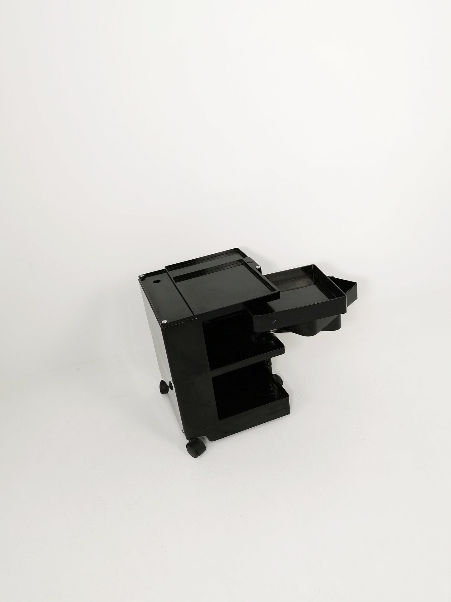 Space Age Black Boby storage trolley by Joe Colombo for Bieffeplast Italy 1970s