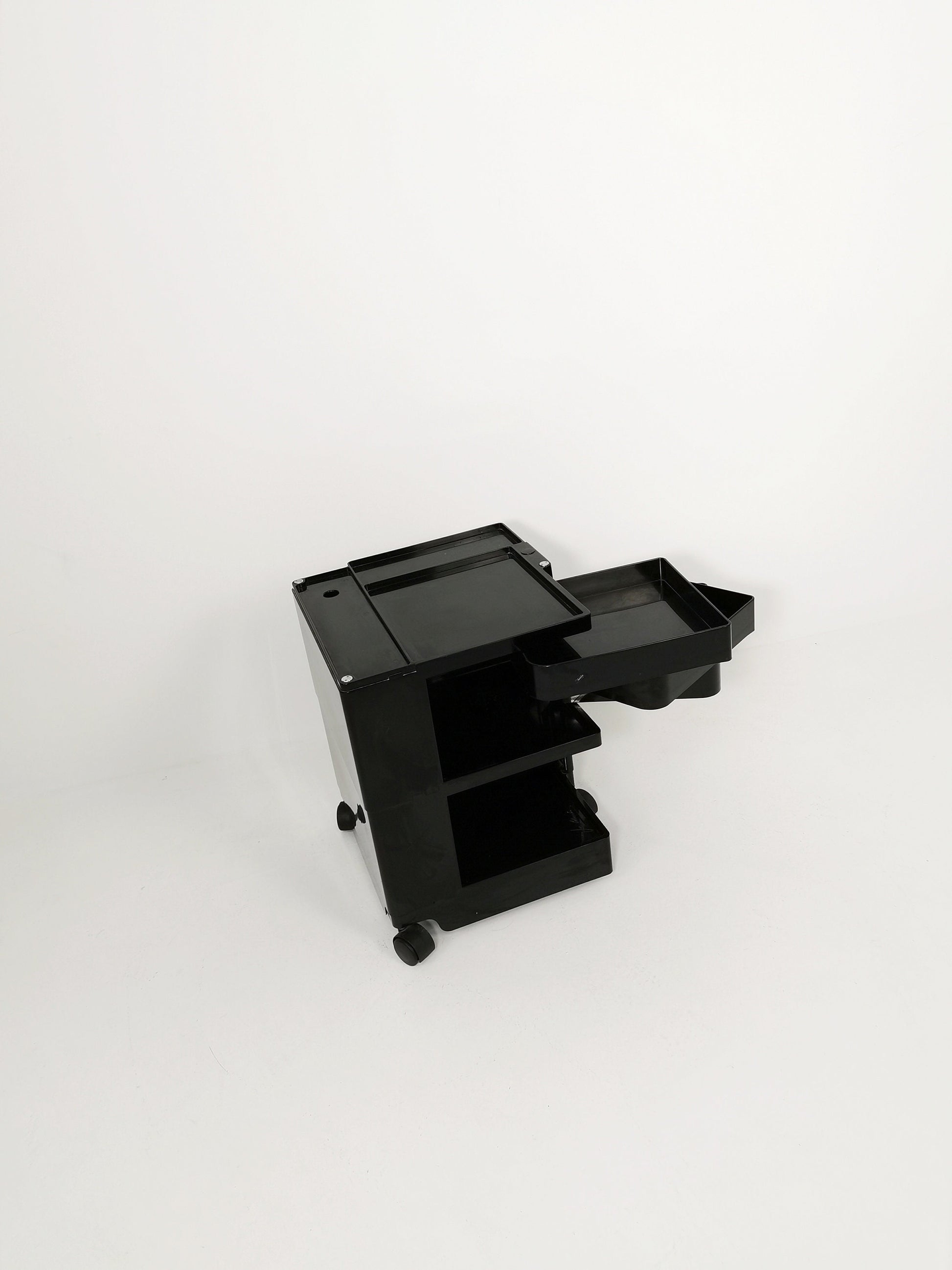 Space Age Black Boby storage trolley by Joe Colombo for Bieffeplast Italy 1970s
