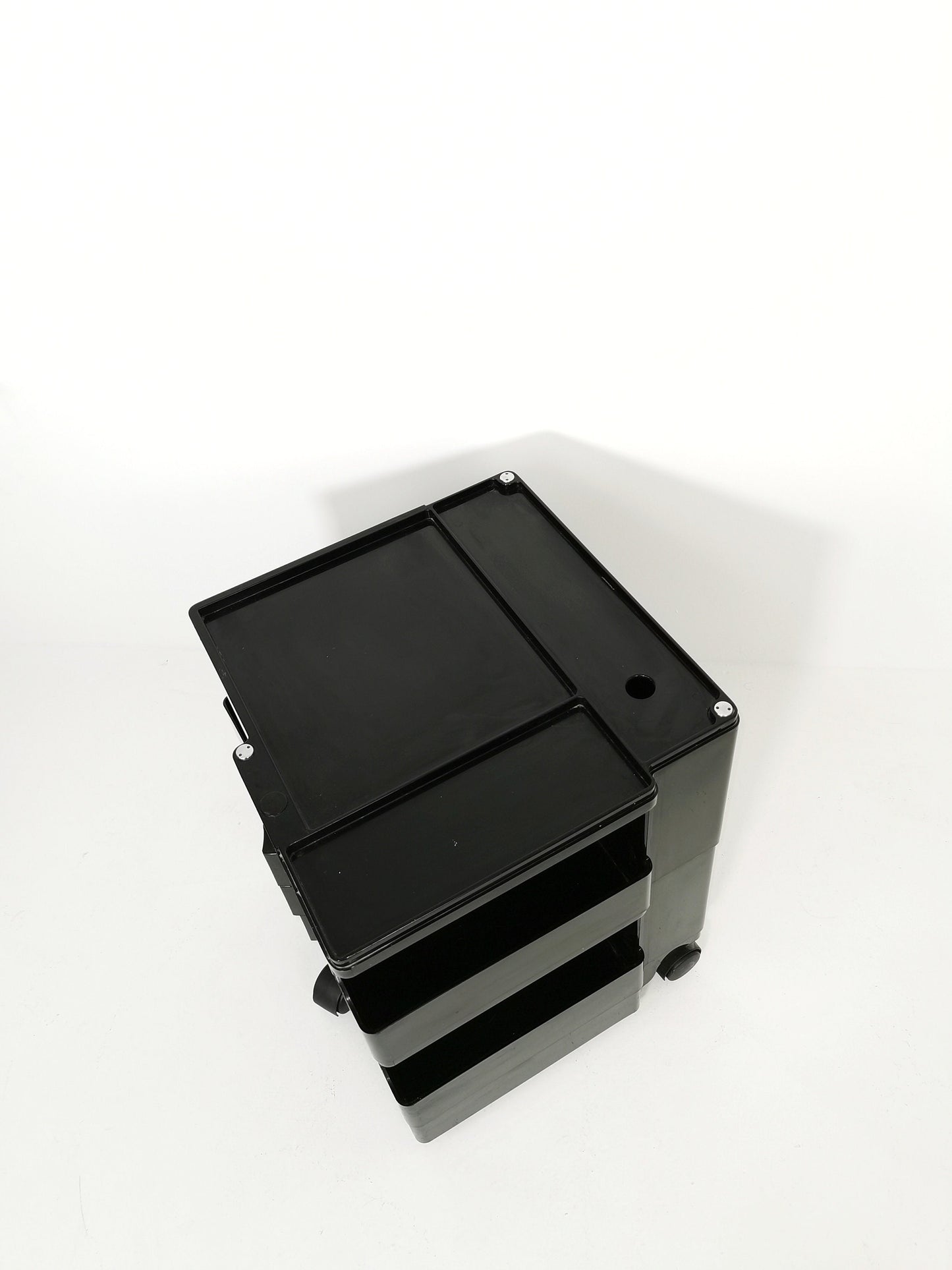 Space Age Black Boby storage trolley by Joe Colombo for Bieffeplast Italy 1970s