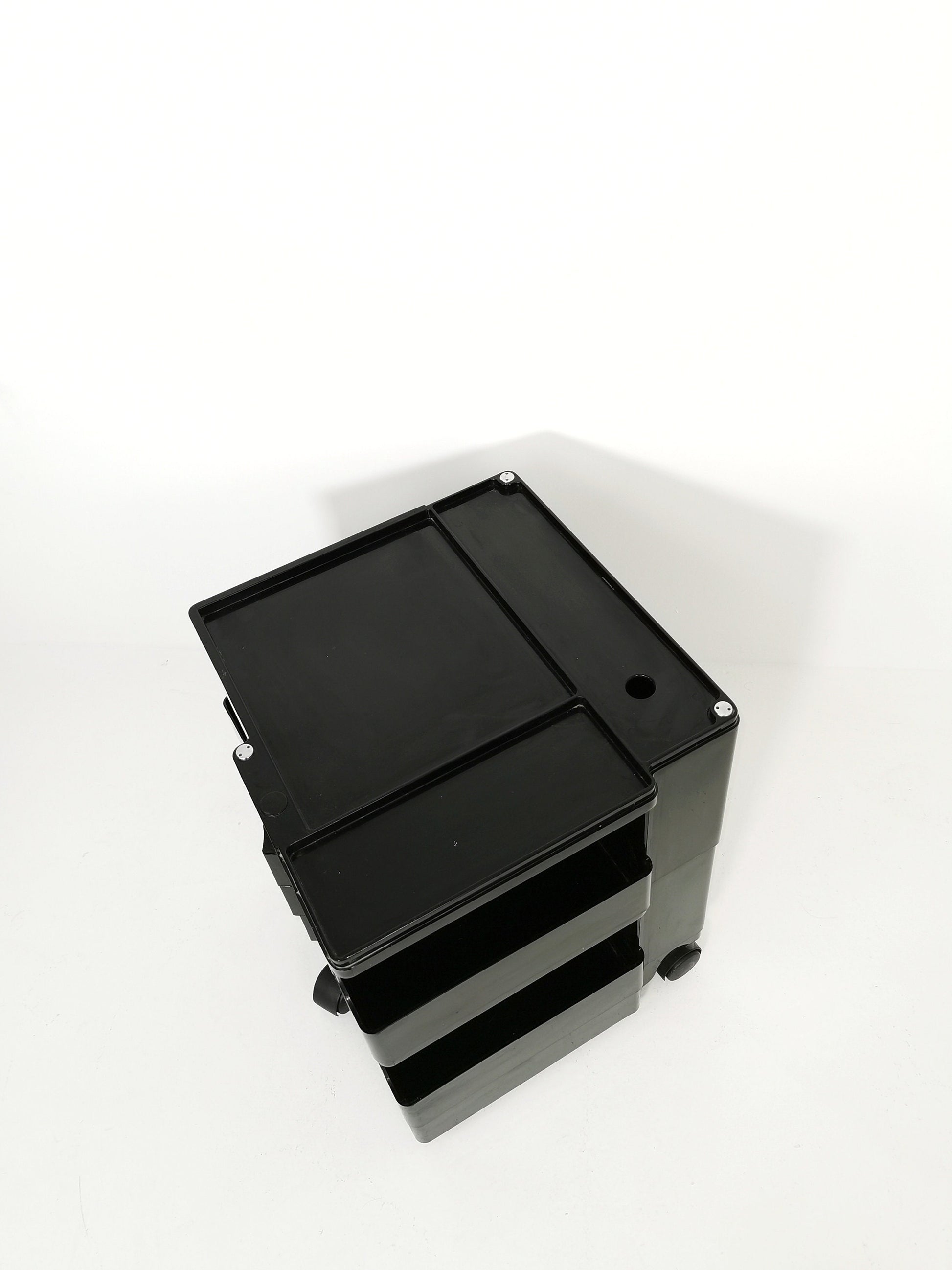 Space Age Black Boby storage trolley by Joe Colombo for Bieffeplast Italy 1970s