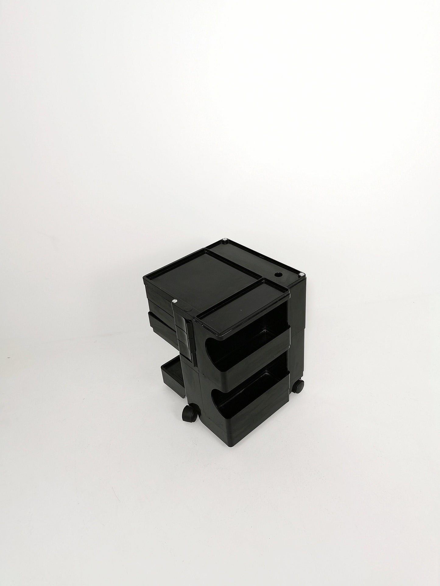 Space Age Black Boby storage trolley by Joe Colombo for Bieffeplast Italy 1970s