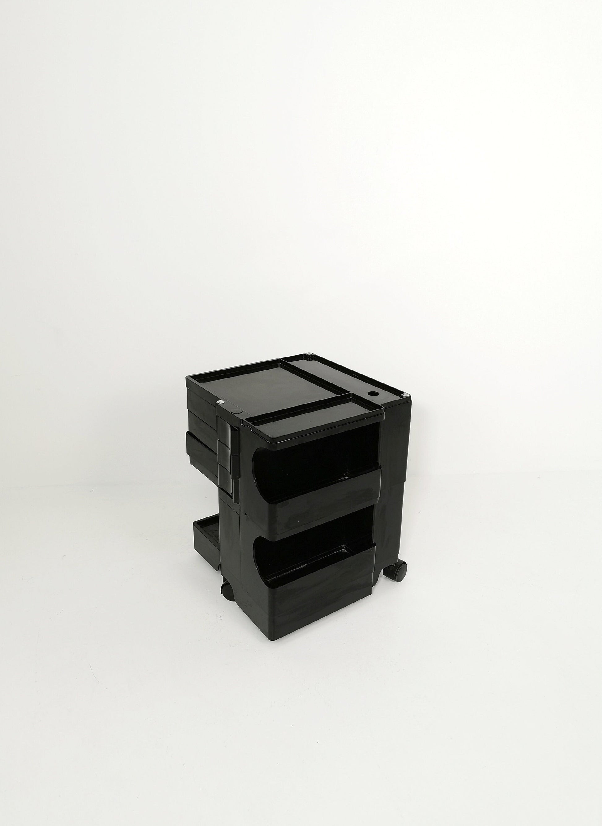Space Age Black Boby storage trolley by Joe Colombo for Bieffeplast Italy 1970s
