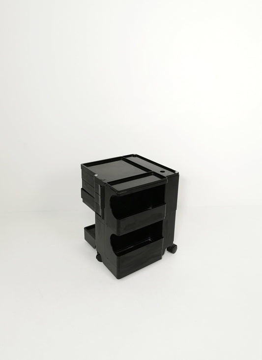 Space Age Black Boby storage trolley by Joe Colombo for Bieffeplast Italy 1970s